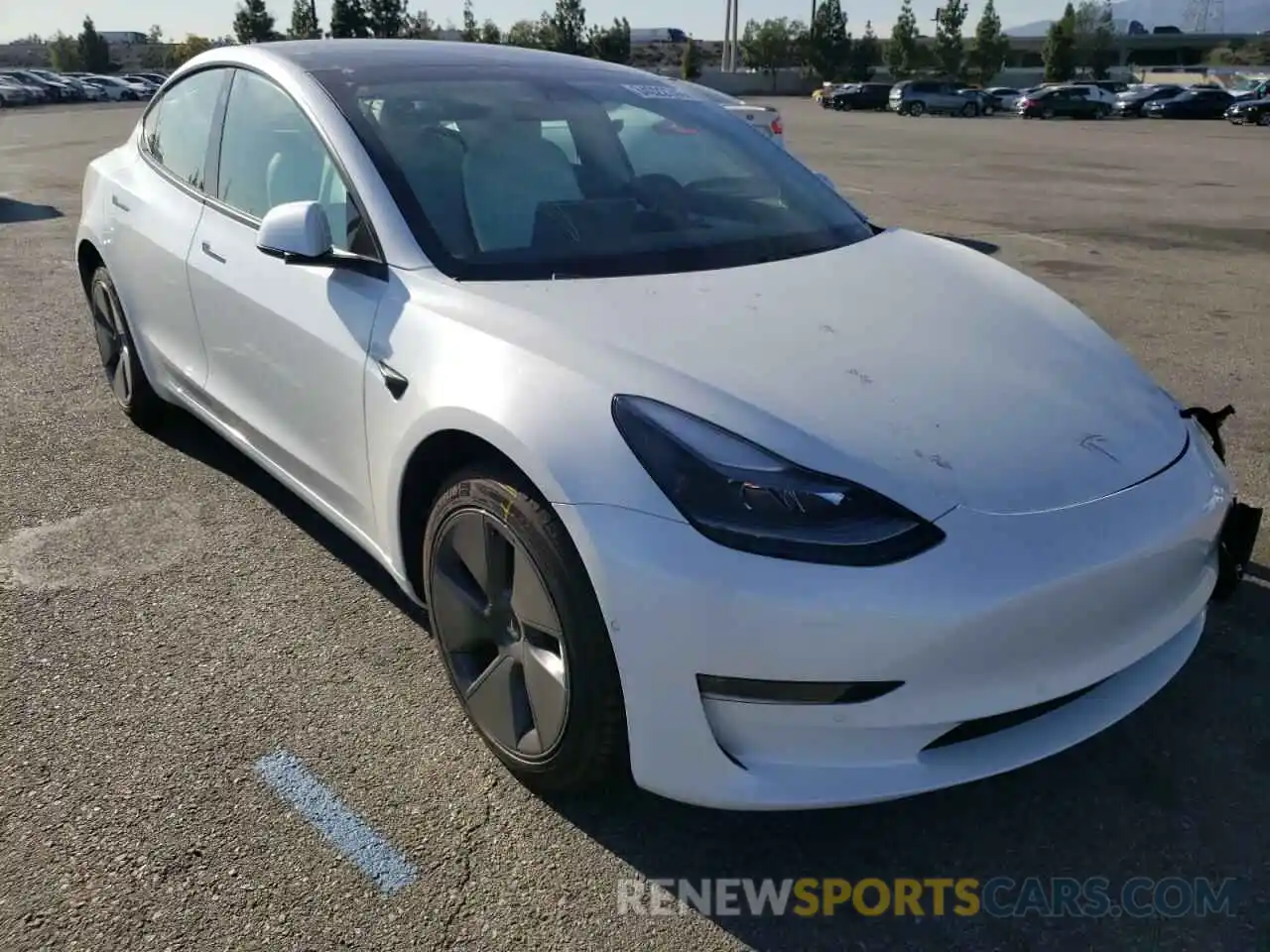 1 Photograph of a damaged car 5YJ3E1EB2MF013306 TESLA MODEL 3 2021