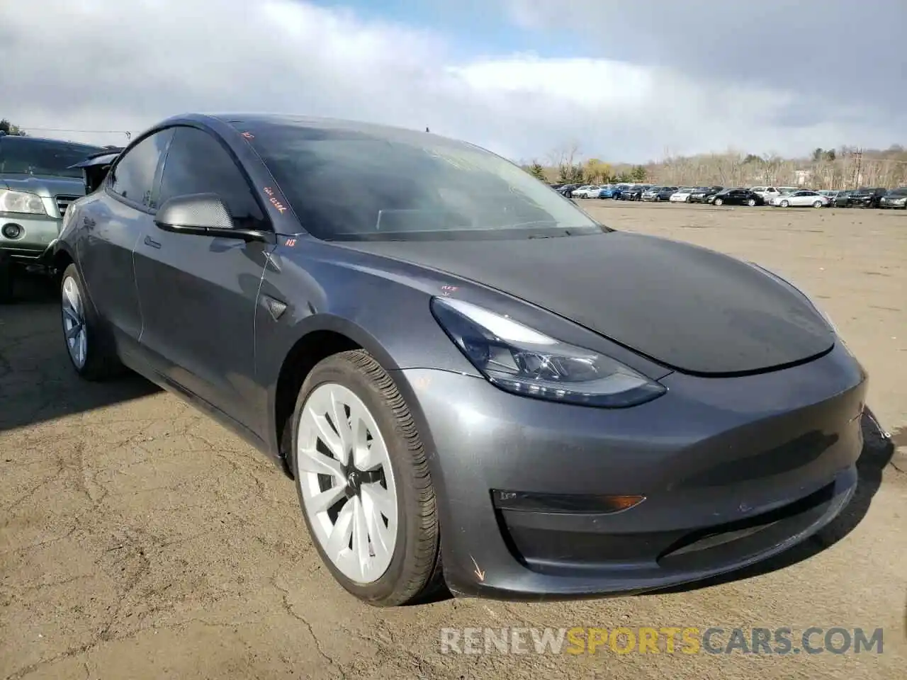 1 Photograph of a damaged car 5YJ3E1EB2MF027660 TESLA MODEL 3 2021