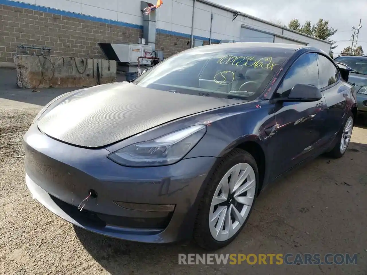 2 Photograph of a damaged car 5YJ3E1EB2MF027660 TESLA MODEL 3 2021