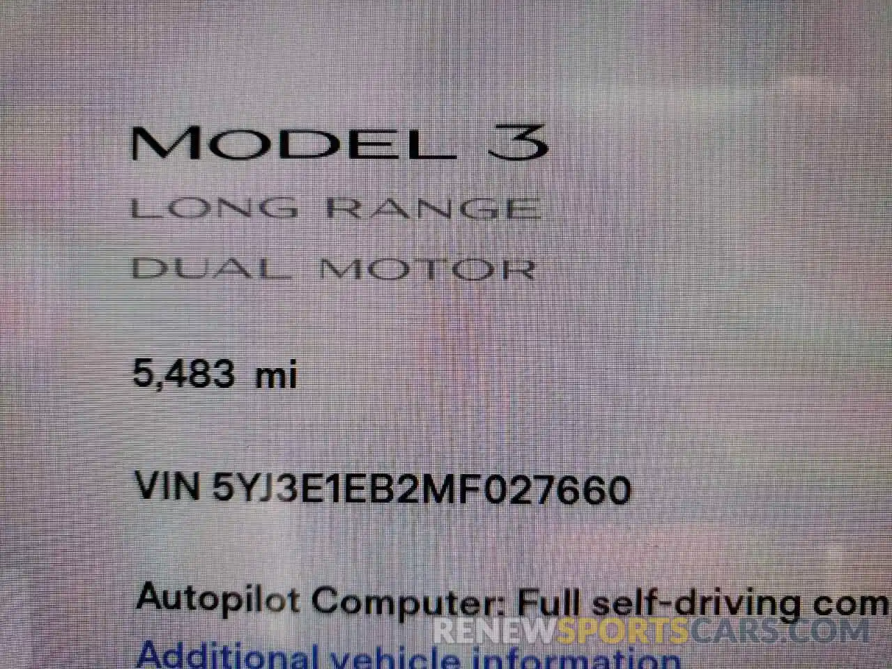 8 Photograph of a damaged car 5YJ3E1EB2MF027660 TESLA MODEL 3 2021