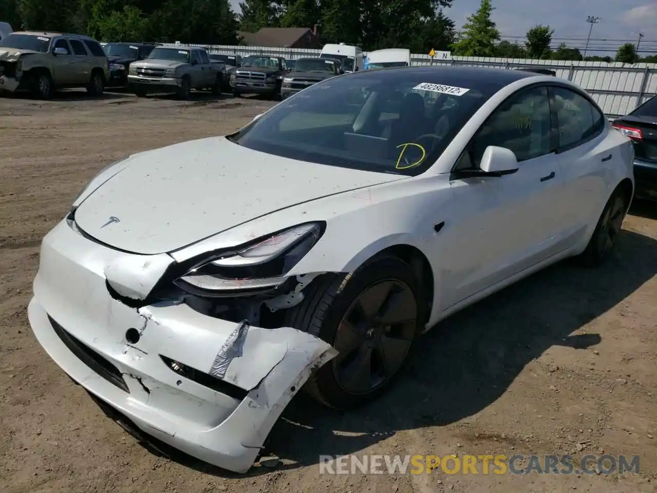 2 Фотография поврежденного автомобиля 5YJ3E1EB2MF044085 TESLA MODEL 3 2021