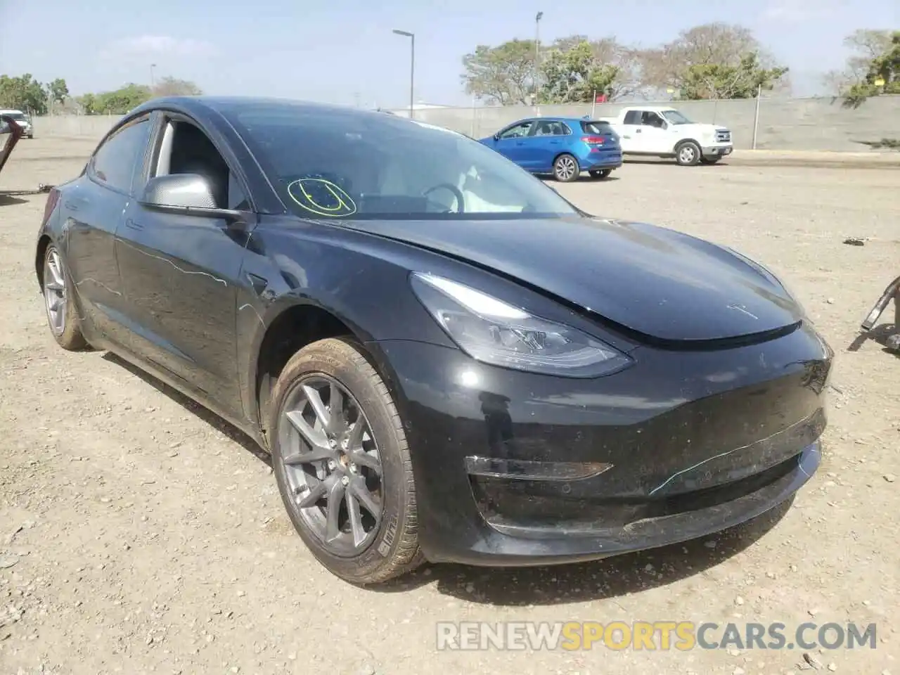 1 Photograph of a damaged car 5YJ3E1EB2MF060268 TESLA MODEL 3 2021