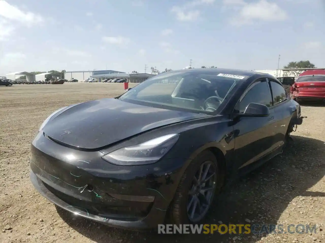 2 Photograph of a damaged car 5YJ3E1EB2MF060268 TESLA MODEL 3 2021