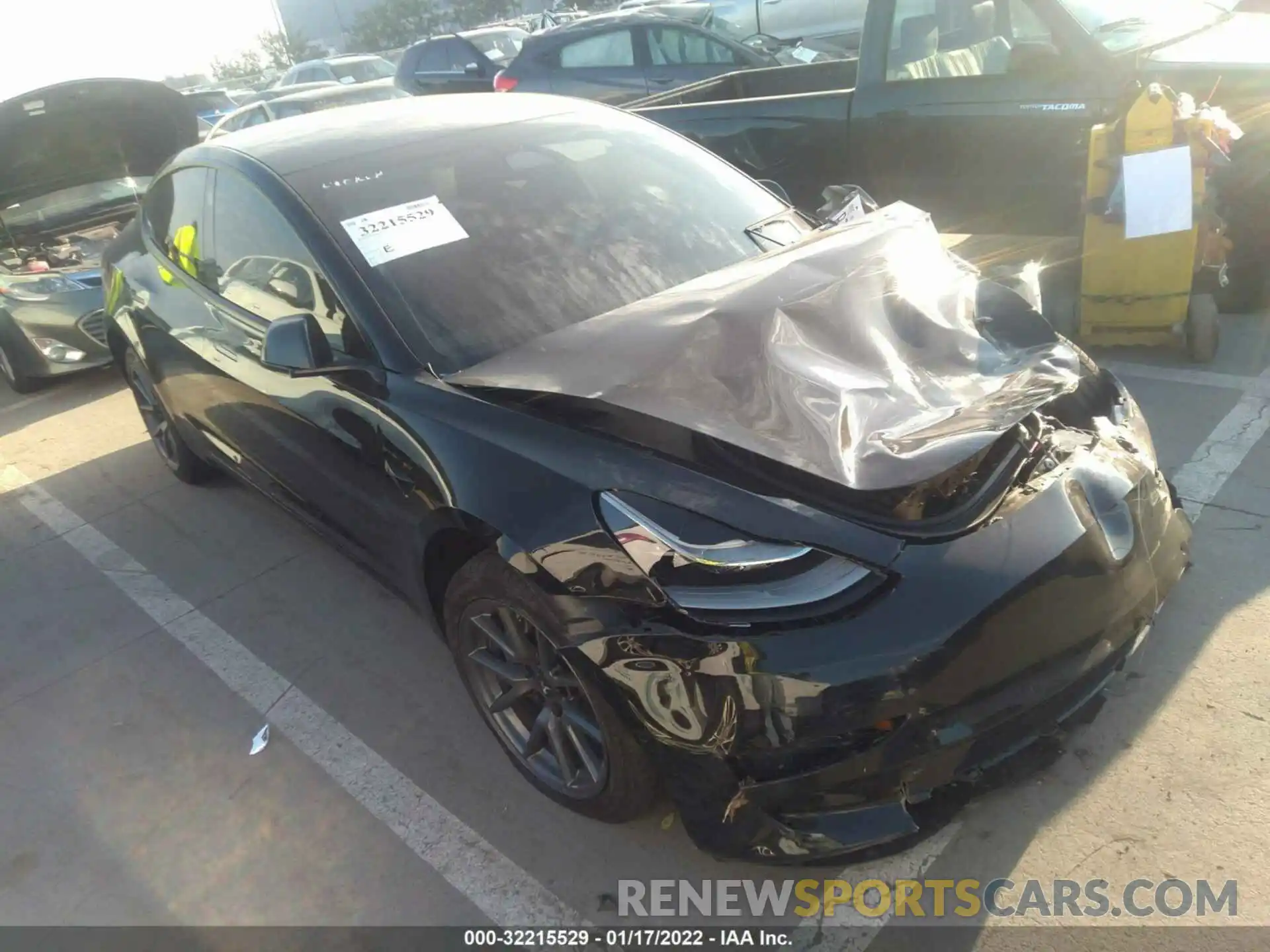 1 Photograph of a damaged car 5YJ3E1EB2MF077524 TESLA MODEL 3 2021