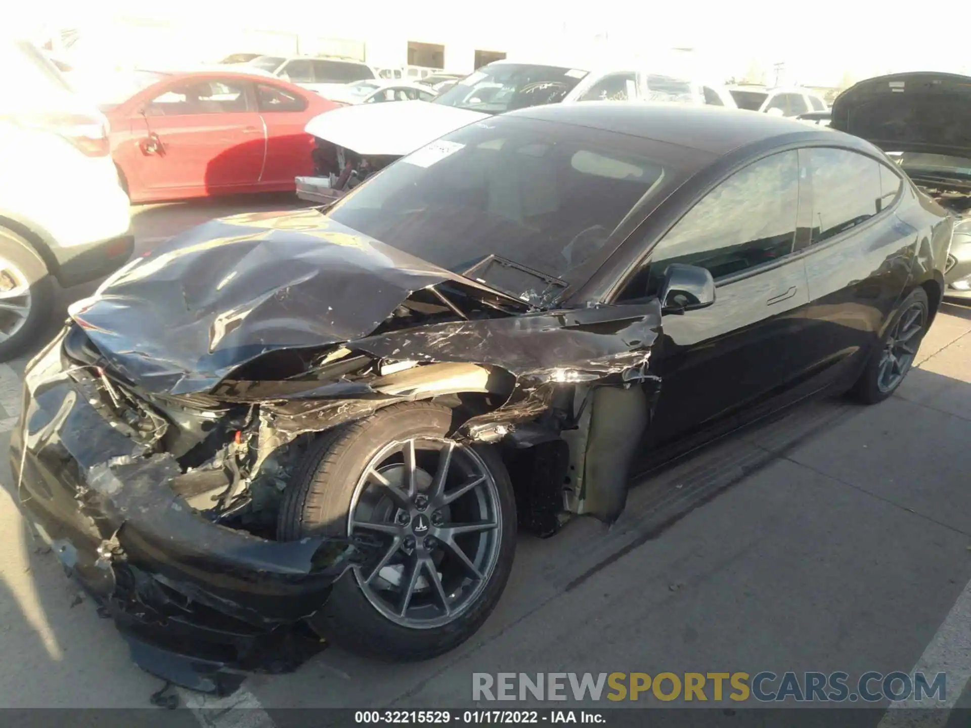 2 Photograph of a damaged car 5YJ3E1EB2MF077524 TESLA MODEL 3 2021