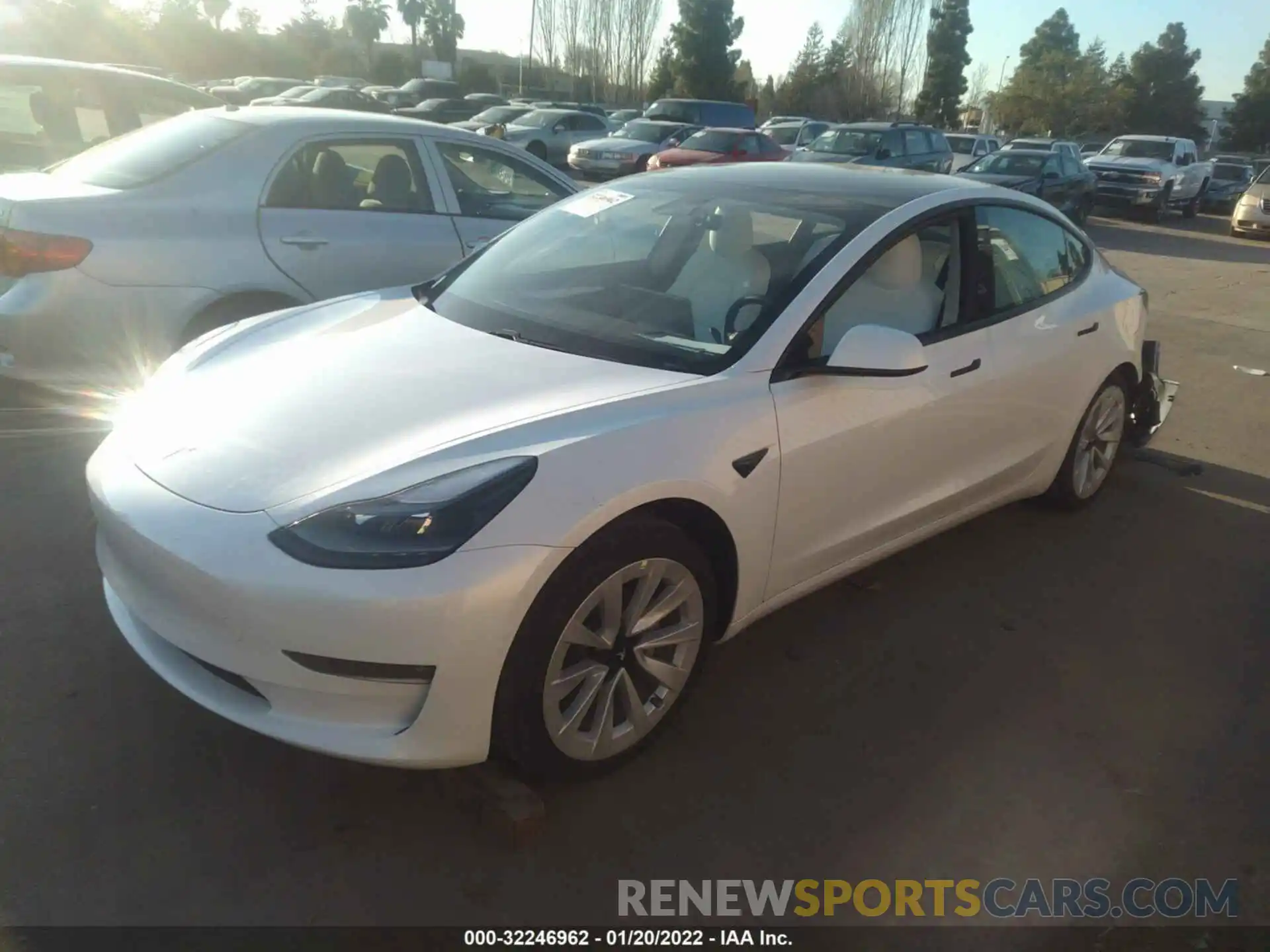 2 Photograph of a damaged car 5YJ3E1EB2MF078849 TESLA MODEL 3 2021