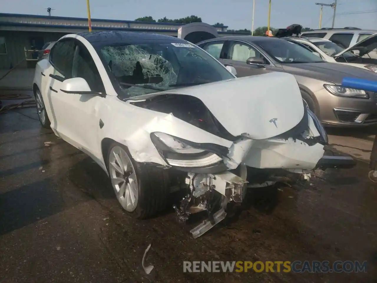 1 Photograph of a damaged car 5YJ3E1EB2MF101076 TESLA MODEL 3 2021