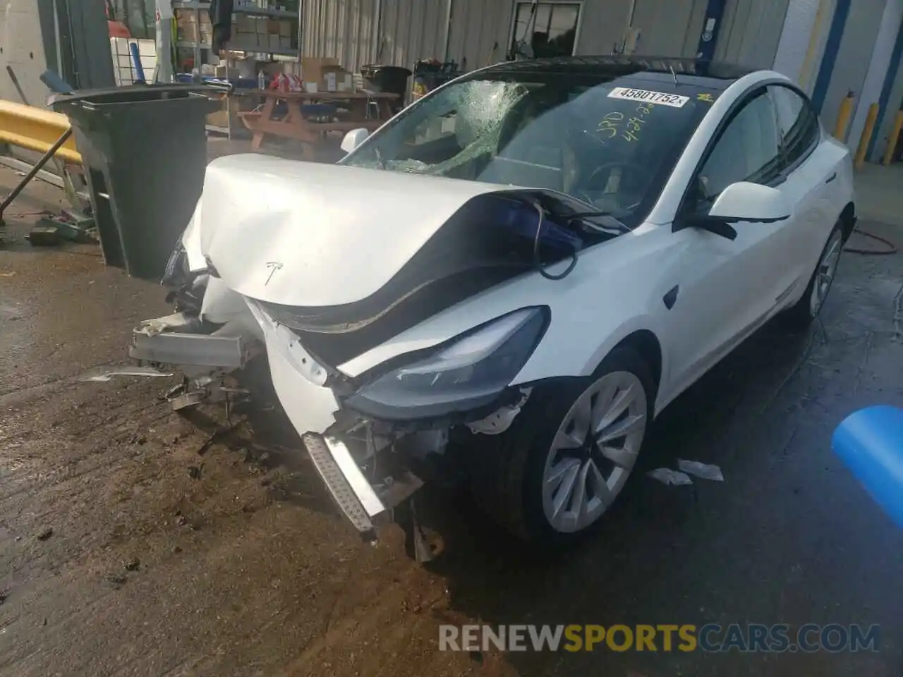 2 Photograph of a damaged car 5YJ3E1EB2MF101076 TESLA MODEL 3 2021