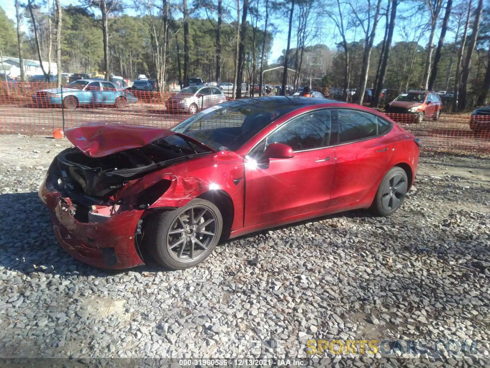 2 Photograph of a damaged car 5YJ3E1EB2MF848967 TESLA MODEL 3 2021