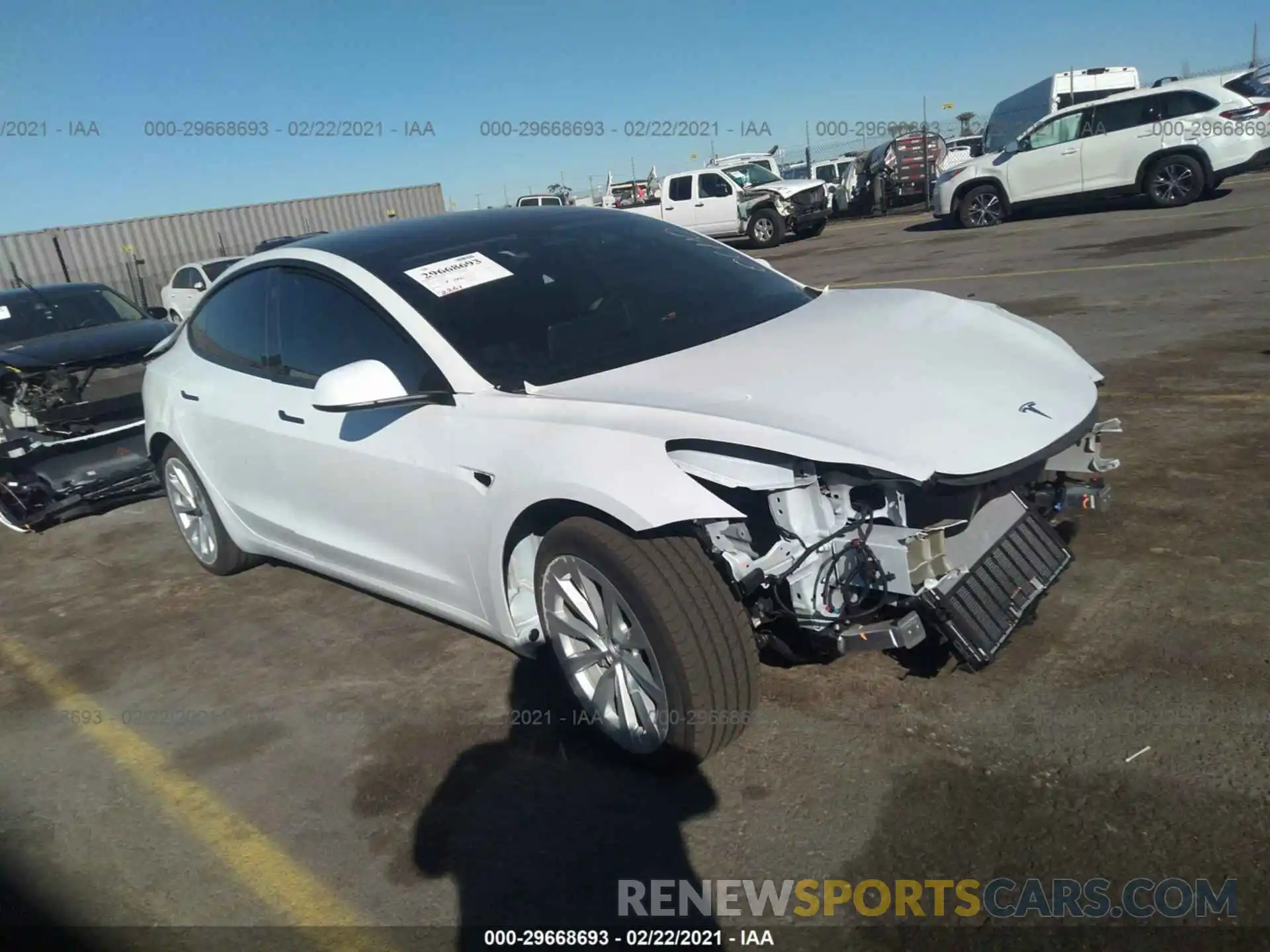 1 Photograph of a damaged car 5YJ3E1EB2MF874291 TESLA MODEL 3 2021