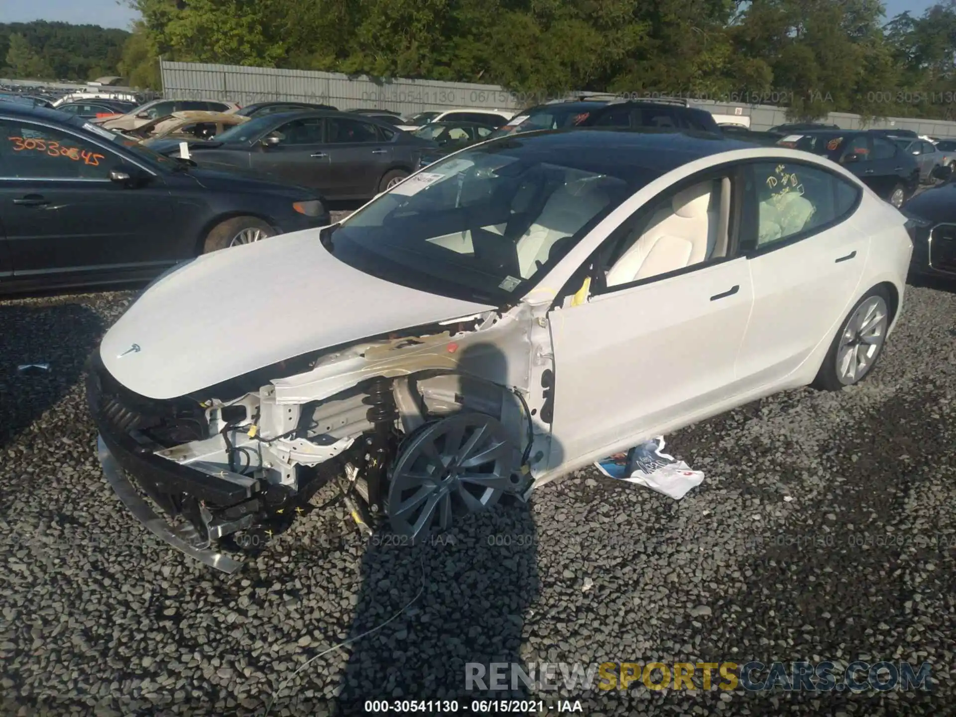 2 Photograph of a damaged car 5YJ3E1EB2MF903451 TESLA MODEL 3 2021