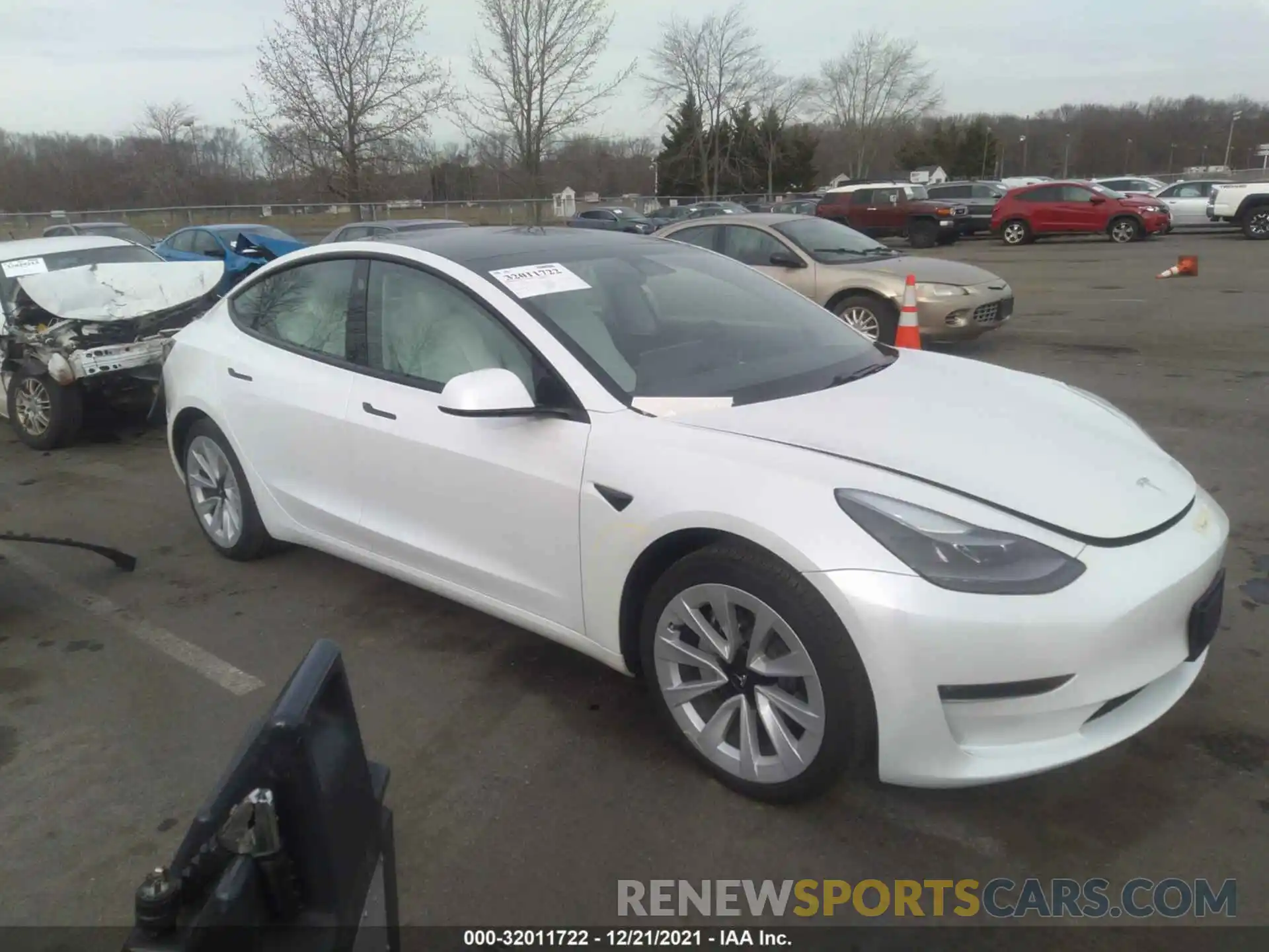 1 Фотография поврежденного автомобиля 5YJ3E1EB2MF916104 TESLA MODEL 3 2021