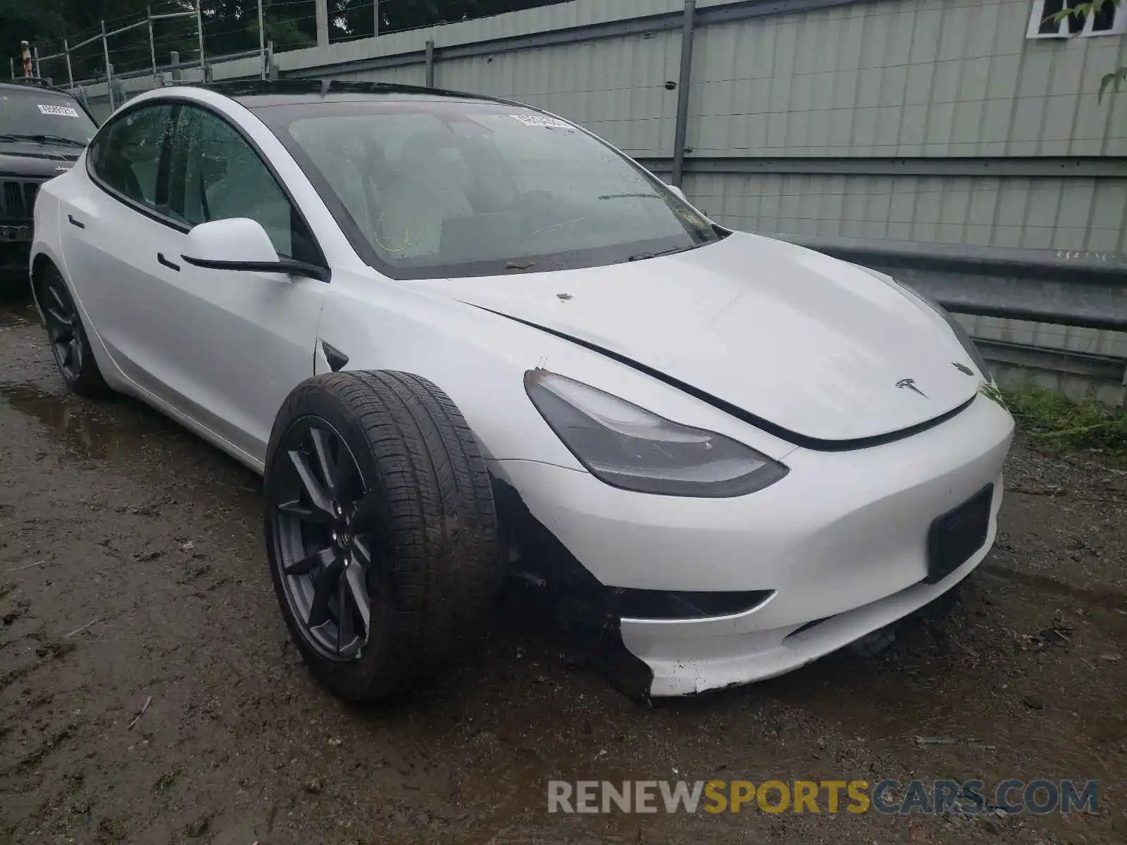 1 Photograph of a damaged car 5YJ3E1EB2MF925207 TESLA MODEL 3 2021