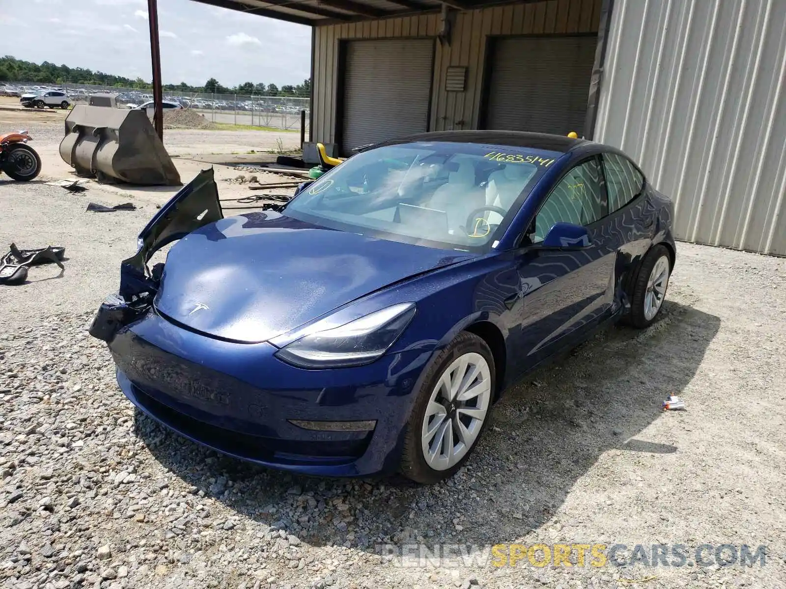 2 Photograph of a damaged car 5YJ3E1EB2MF926602 TESLA MODEL 3 2021