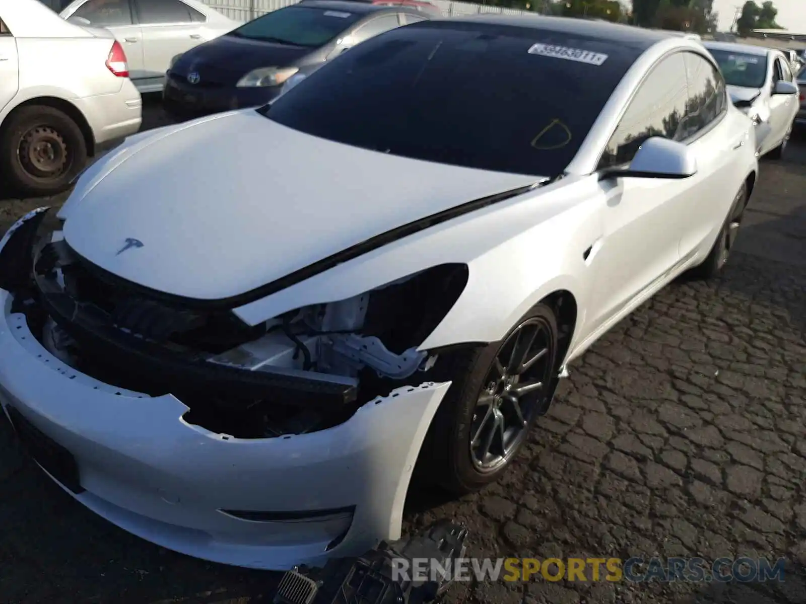 2 Photograph of a damaged car 5YJ3E1EB2MF927183 TESLA MODEL 3 2021