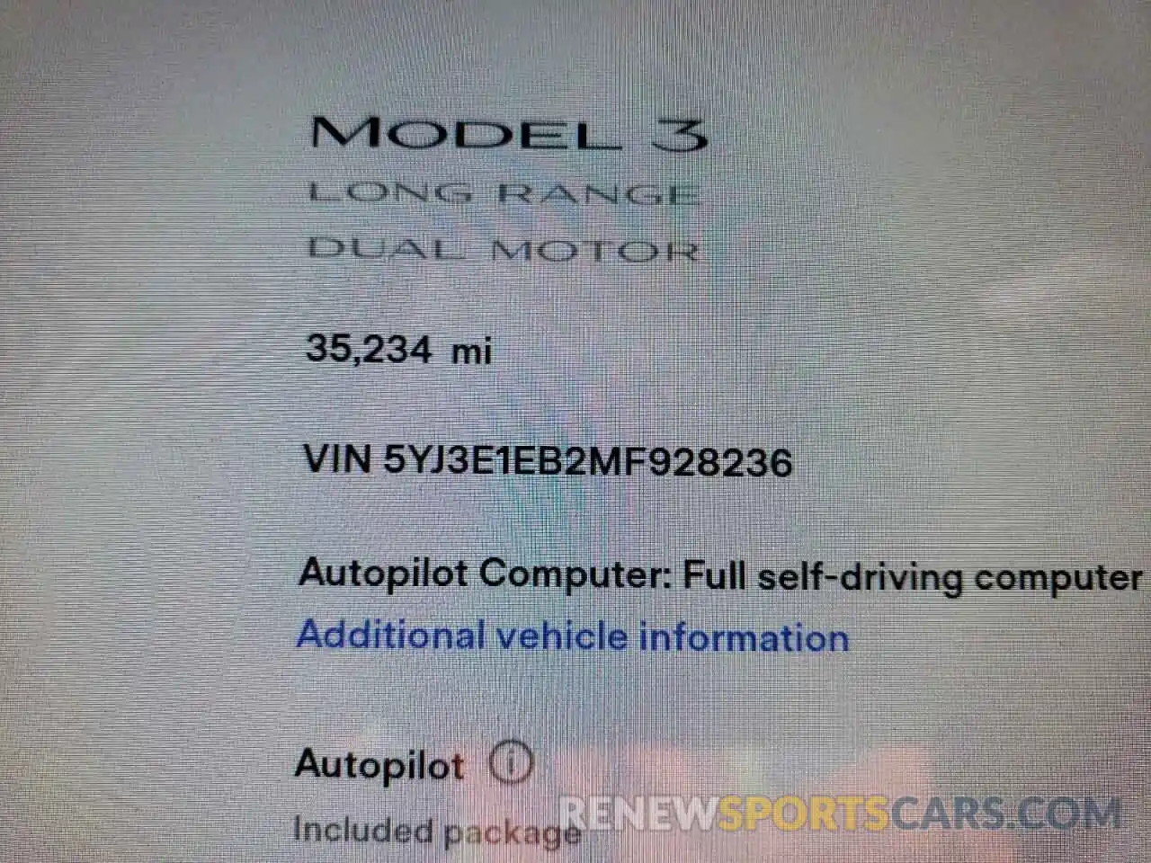 8 Фотография поврежденного автомобиля 5YJ3E1EB2MF928236 TESLA MODEL 3 2021