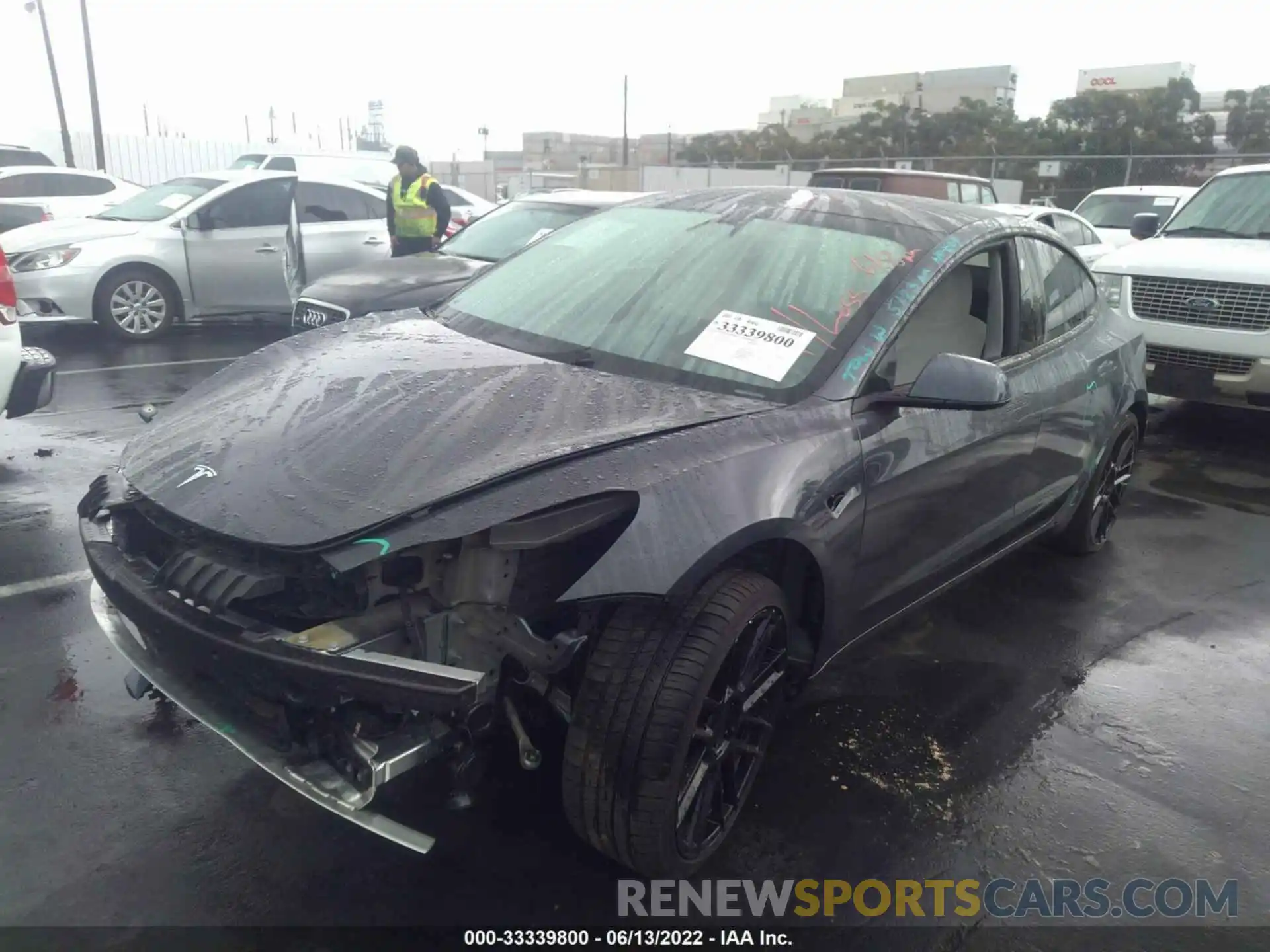 2 Photograph of a damaged car 5YJ3E1EB2MF937616 TESLA MODEL 3 2021