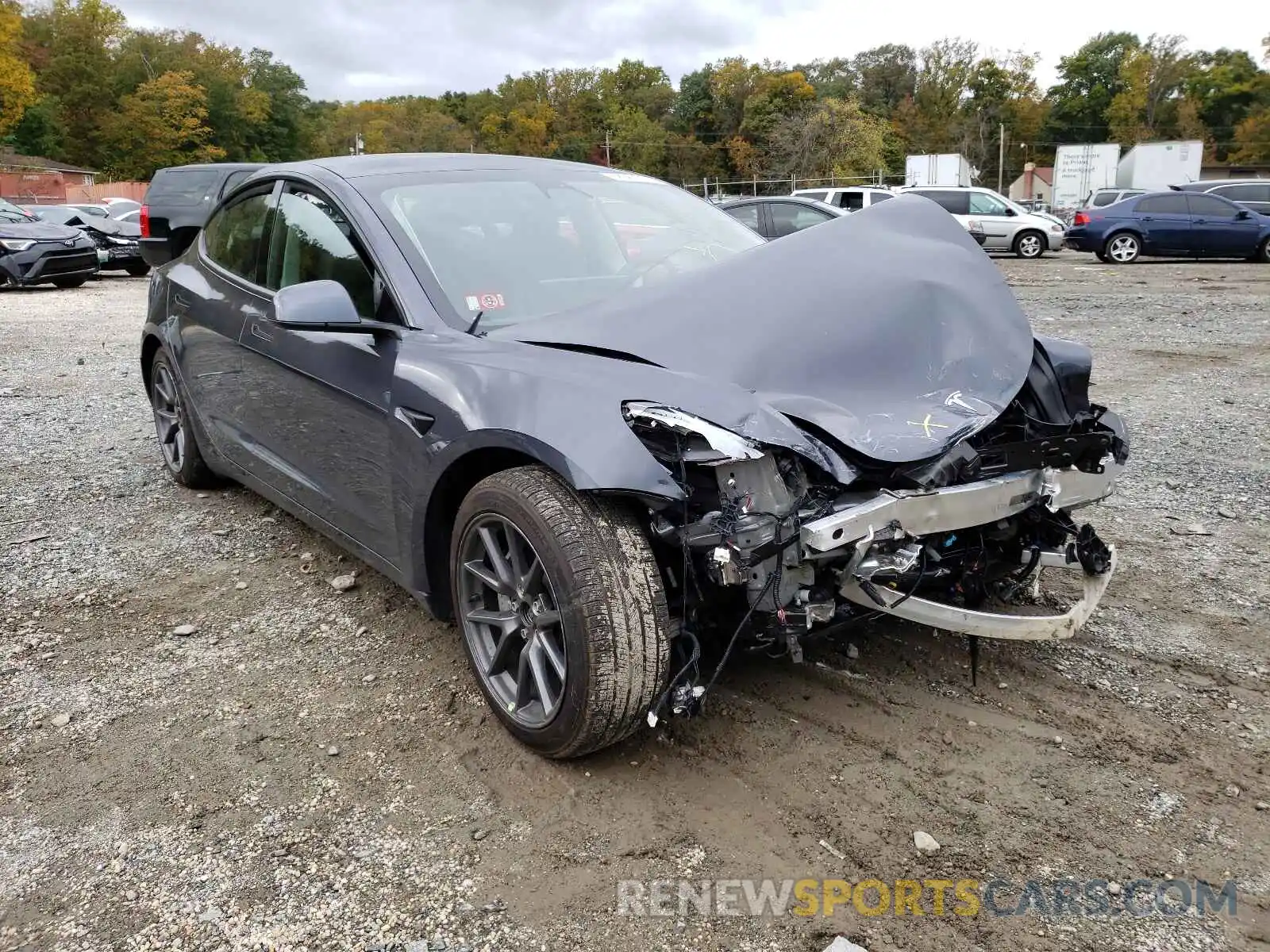 1 Photograph of a damaged car 5YJ3E1EB2MF978845 TESLA MODEL 3 2021