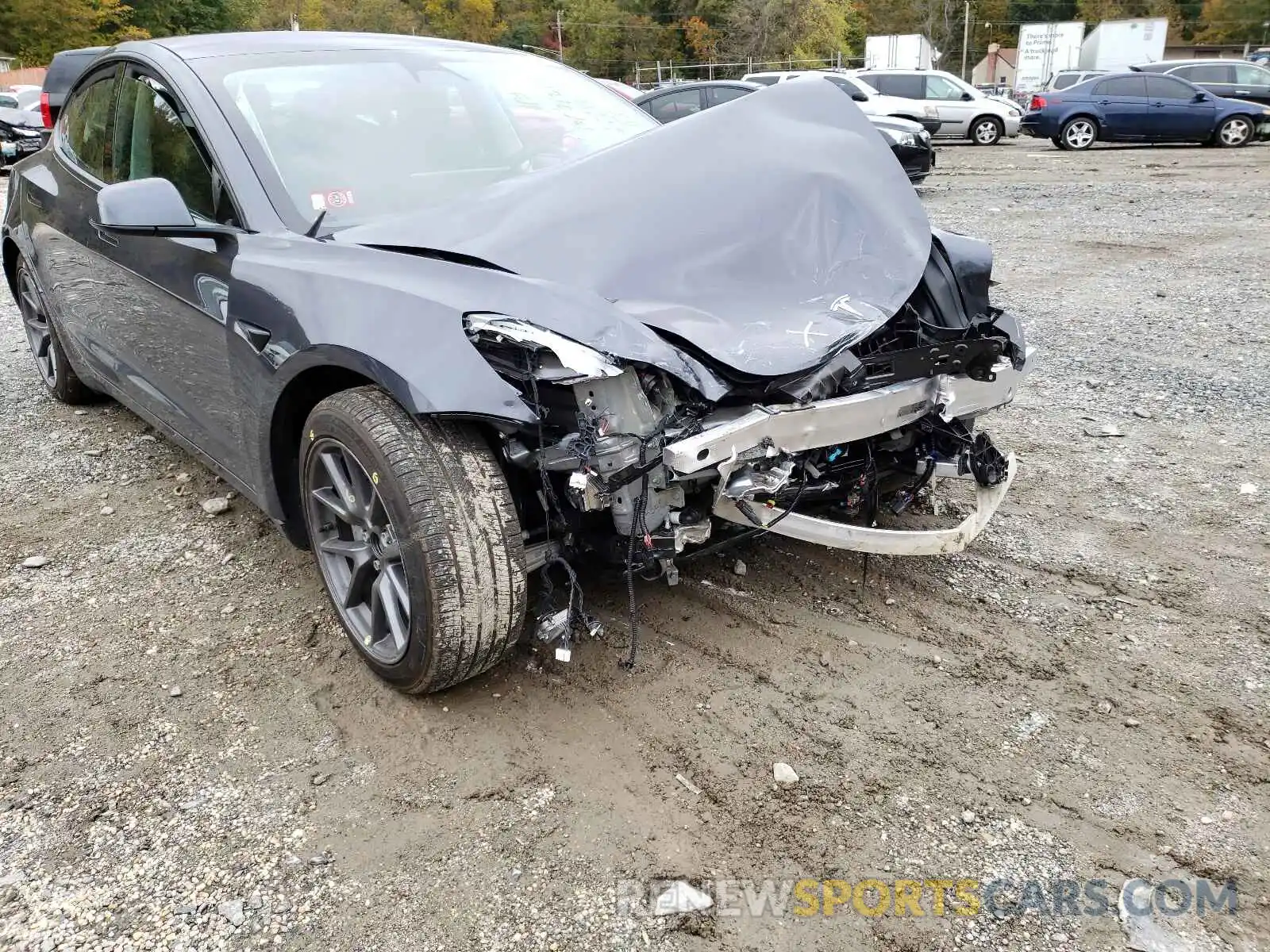 9 Photograph of a damaged car 5YJ3E1EB2MF978845 TESLA MODEL 3 2021