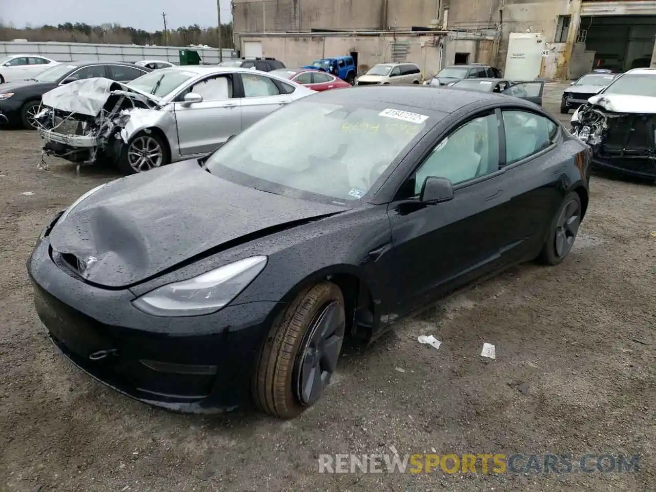 2 Photograph of a damaged car 5YJ3E1EB2MF981227 TESLA MODEL 3 2021