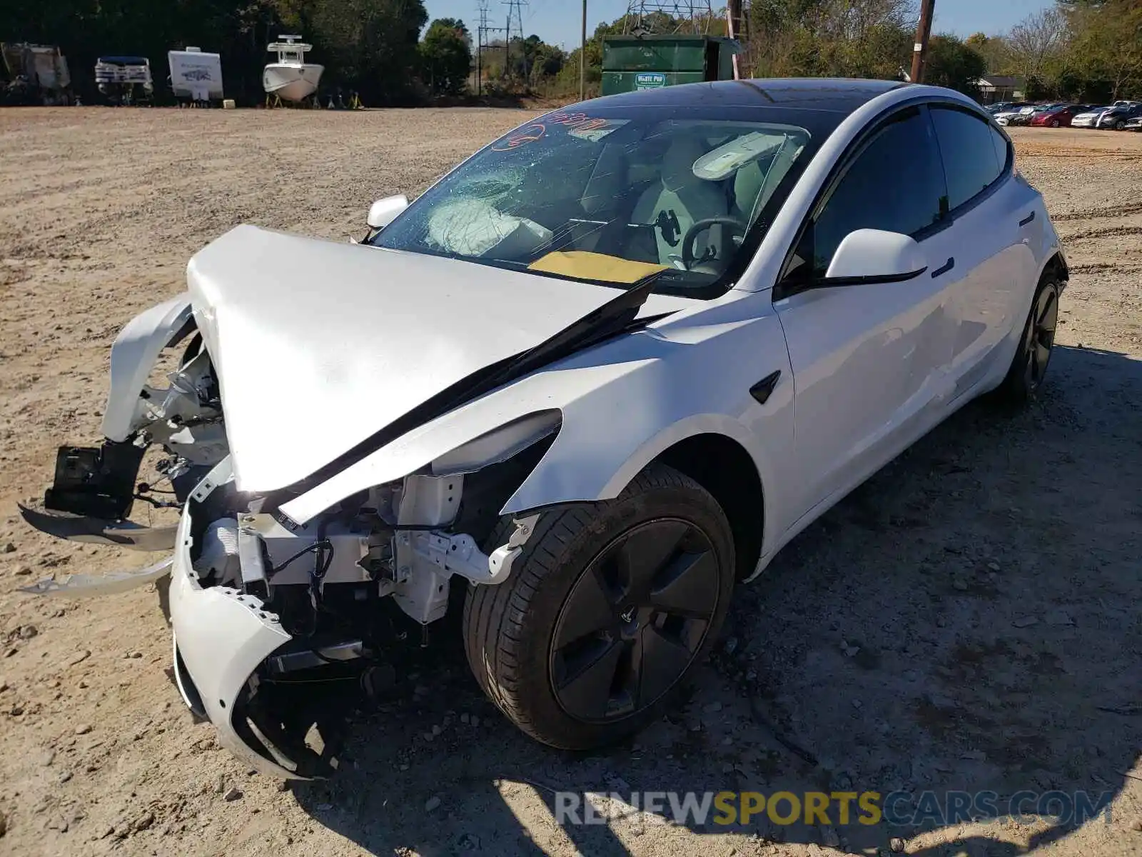 2 Photograph of a damaged car 5YJ3E1EB2MF993023 TESLA MODEL 3 2021