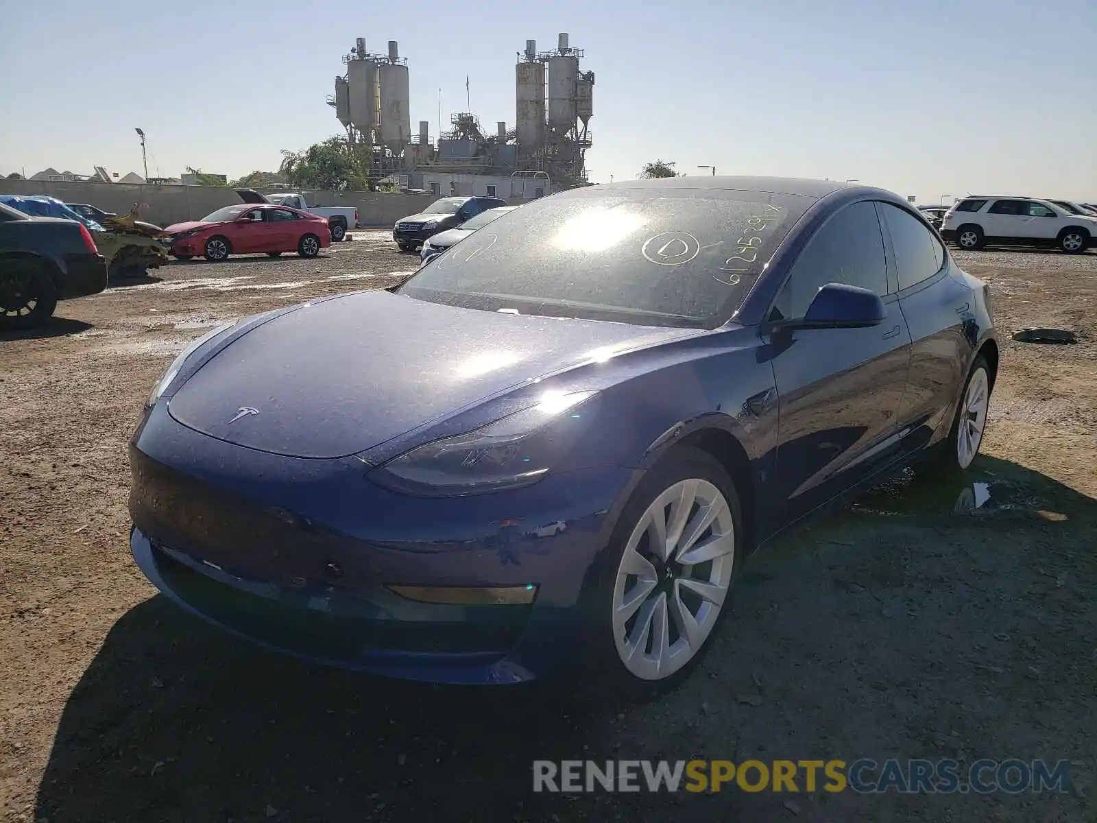 2 Photograph of a damaged car 5YJ3E1EB2MF997282 TESLA MODEL 3 2021