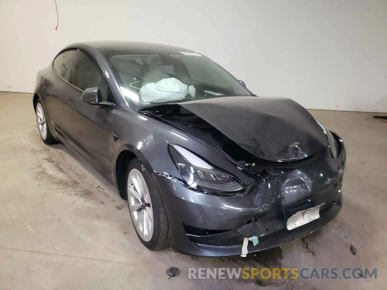 1 Photograph of a damaged car 5YJ3E1EB3MF015601 TESLA MODEL 3 2021