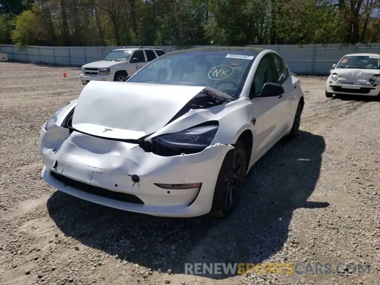 2 Photograph of a damaged car 5YJ3E1EB3MF035704 TESLA MODEL 3 2021