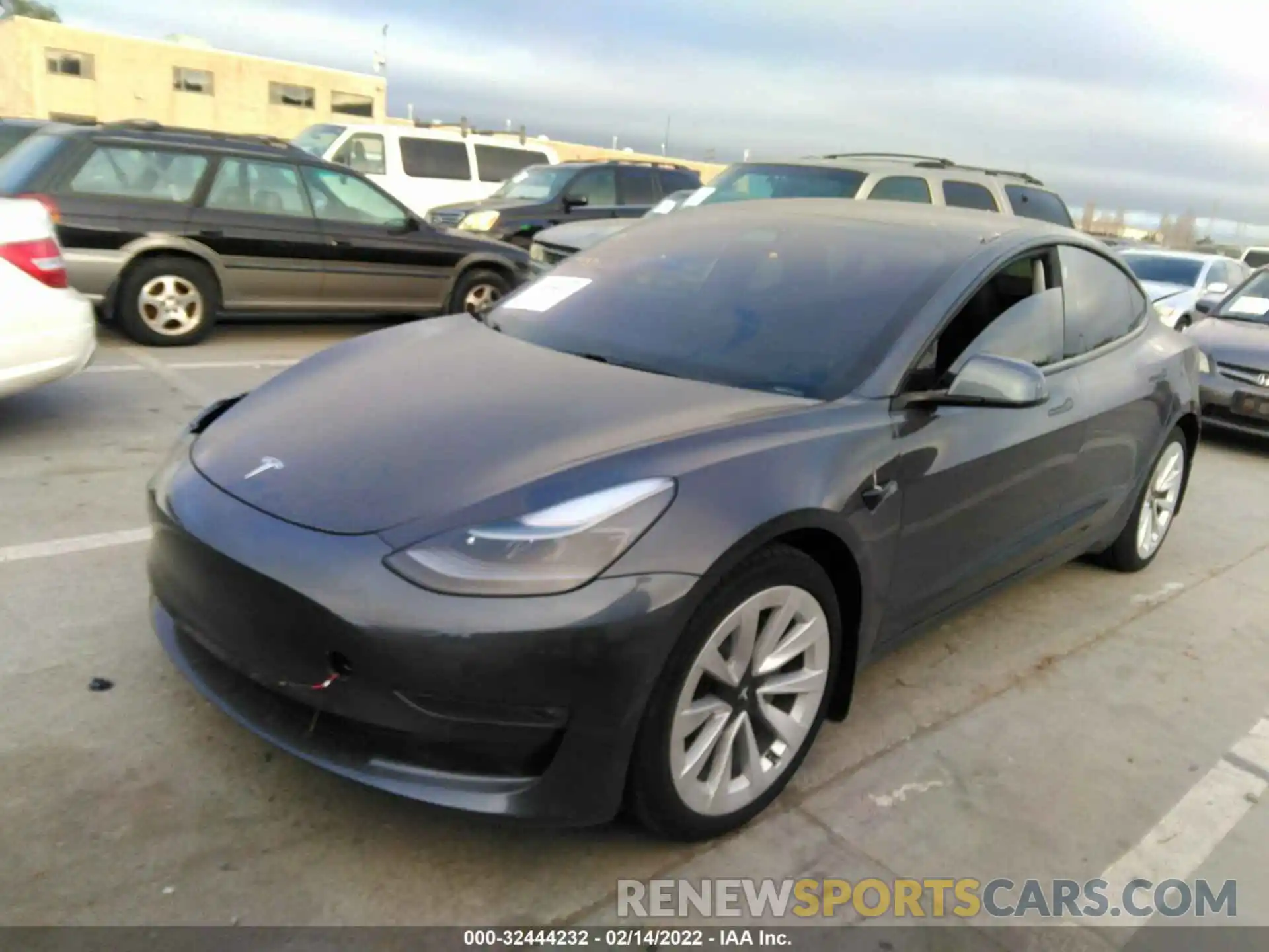 2 Photograph of a damaged car 5YJ3E1EB3MF045147 TESLA MODEL 3 2021