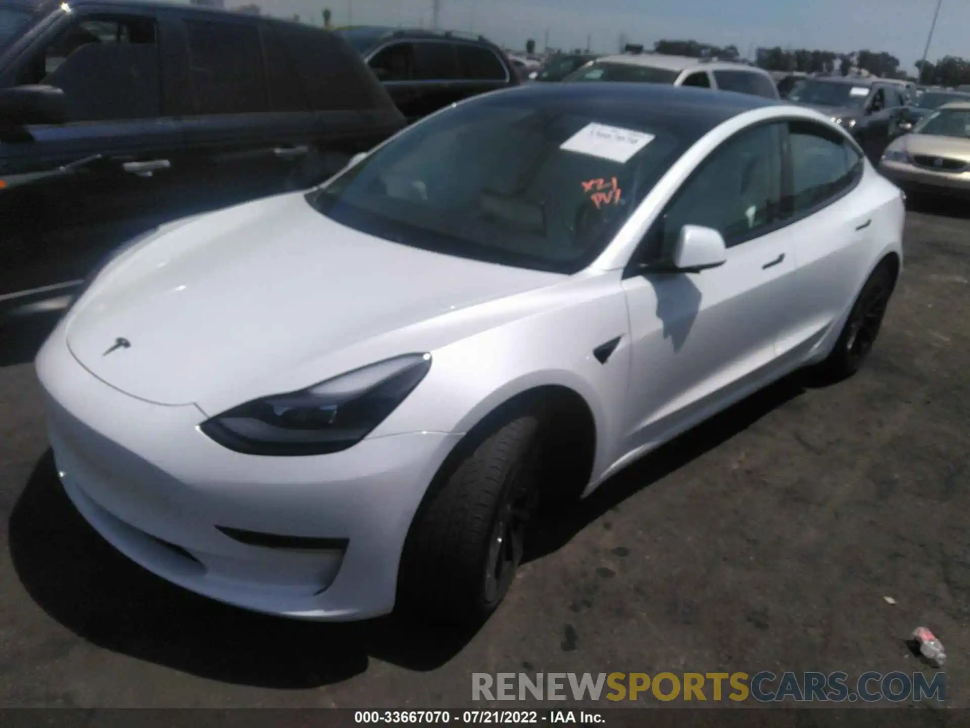 2 Фотография поврежденного автомобиля 5YJ3E1EB3MF077158 TESLA MODEL 3 2021