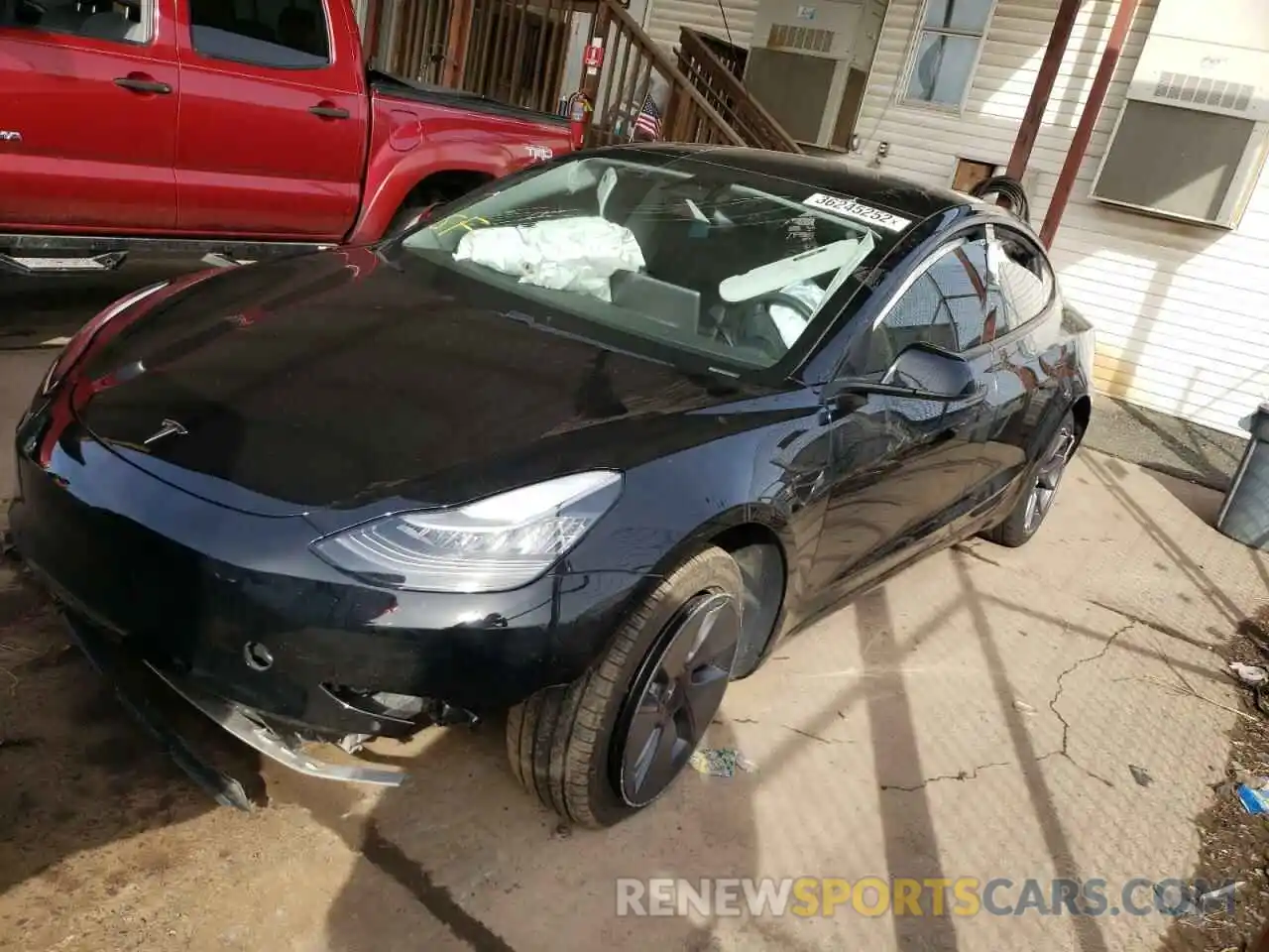 2 Photograph of a damaged car 5YJ3E1EB3MF836696 TESLA MODEL 3 2021