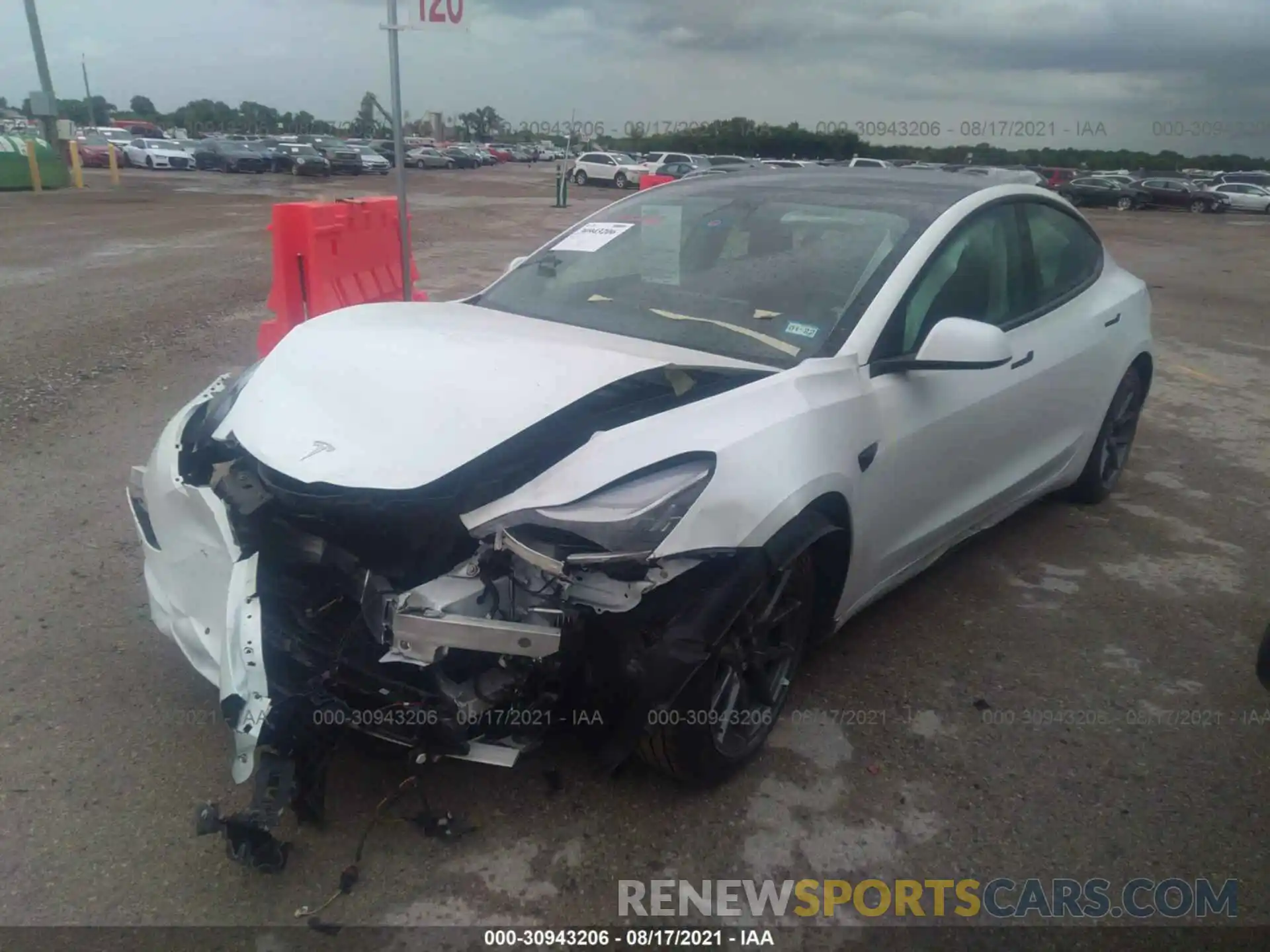 2 Photograph of a damaged car 5YJ3E1EB3MF852977 TESLA MODEL 3 2021