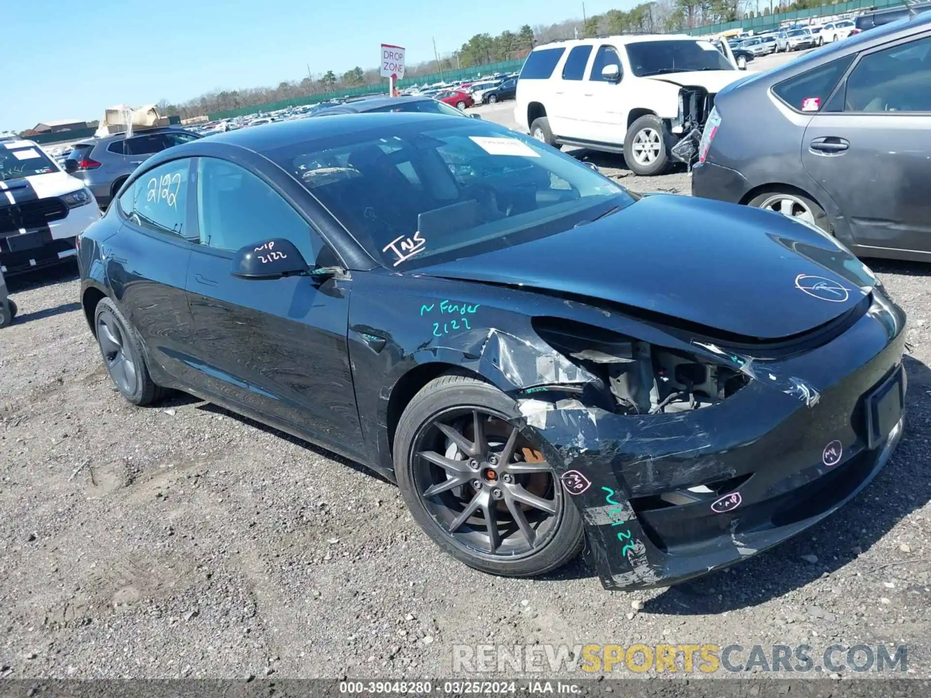 1 Photograph of a damaged car 5YJ3E1EB3MF855216 TESLA MODEL 3 2021