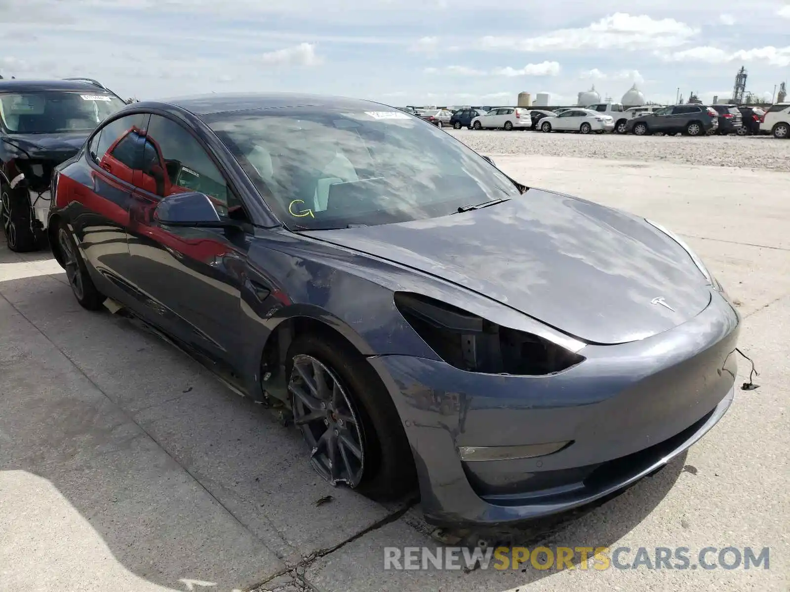 1 Photograph of a damaged car 5YJ3E1EB3MF858620 TESLA MODEL 3 2021