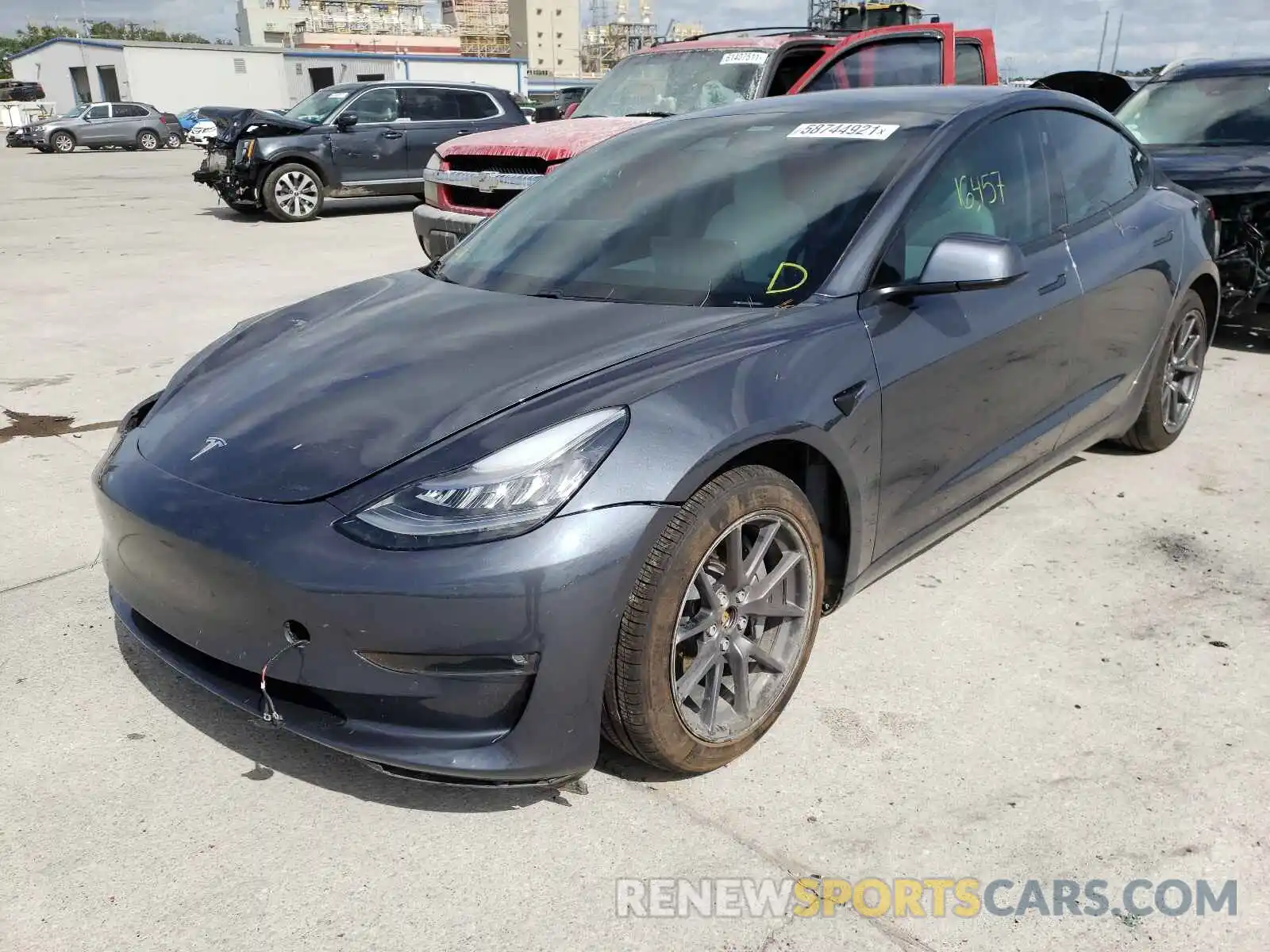 2 Фотография поврежденного автомобиля 5YJ3E1EB3MF858620 TESLA MODEL 3 2021