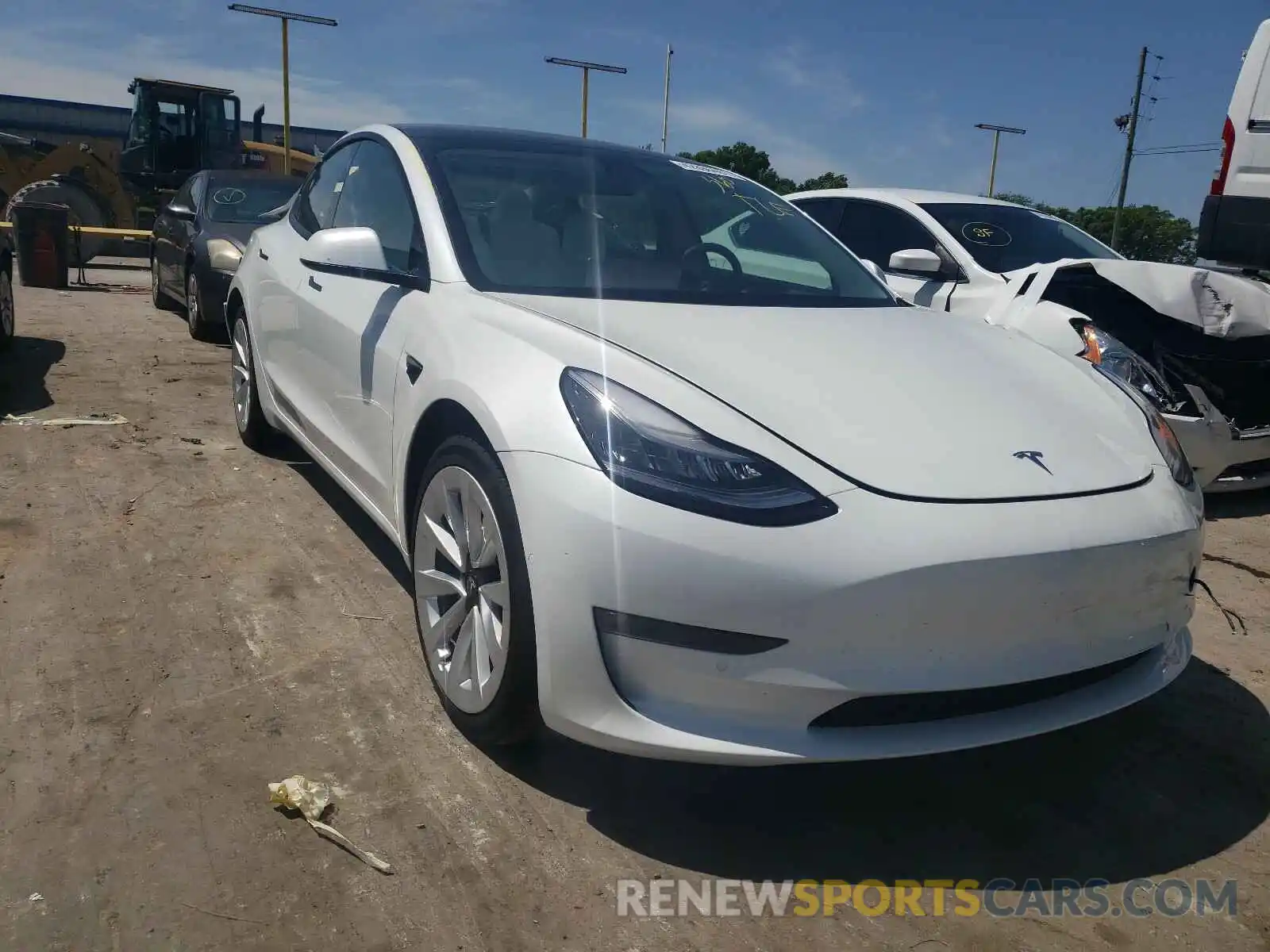 1 Photograph of a damaged car 5YJ3E1EB3MF860528 TESLA MODEL 3 2021