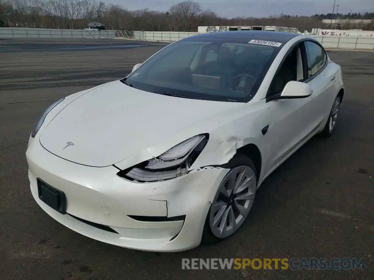 2 Photograph of a damaged car 5YJ3E1EB3MF862344 TESLA MODEL 3 2021