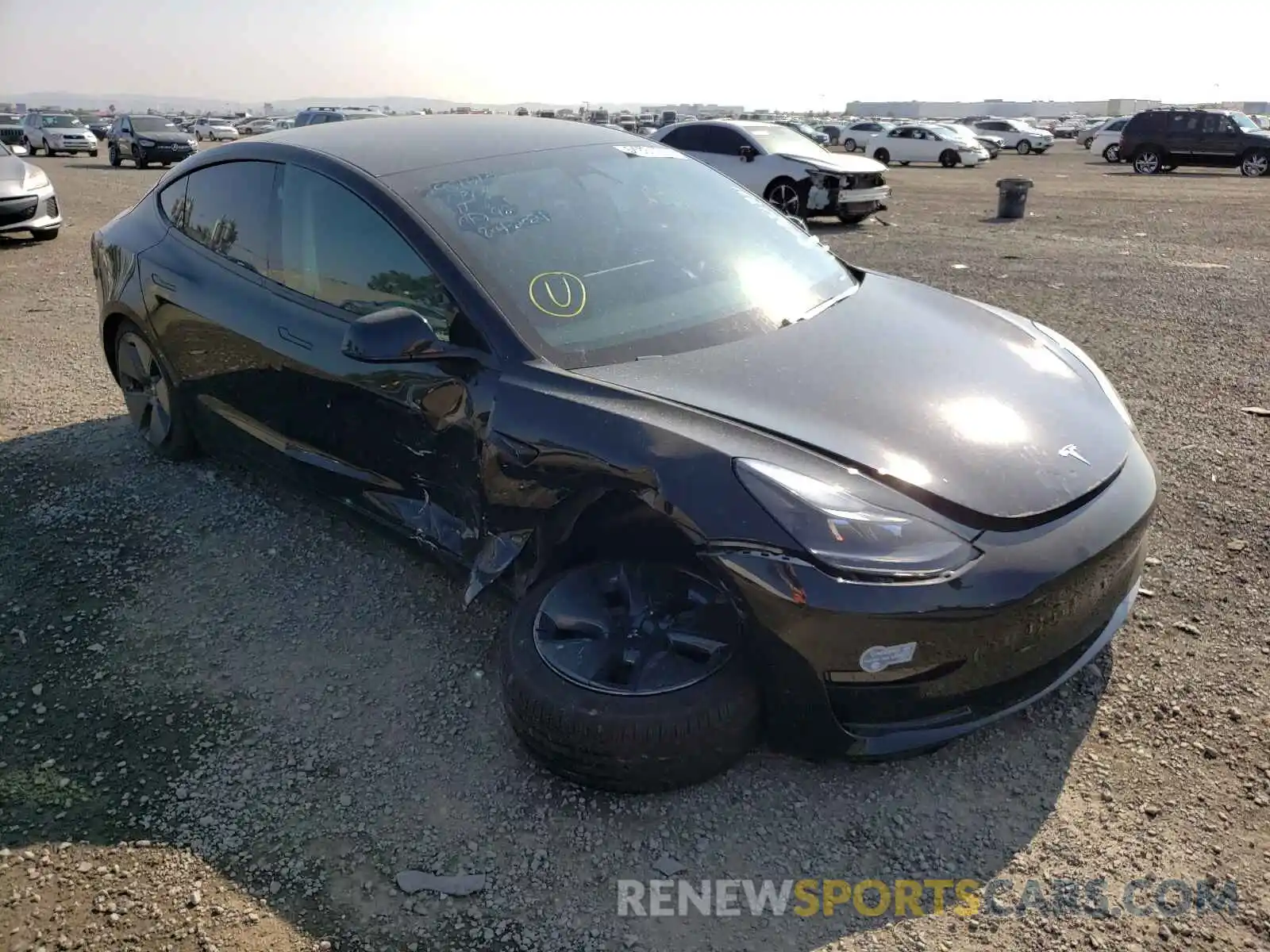 1 Photograph of a damaged car 5YJ3E1EB3MF865034 TESLA MODEL 3 2021