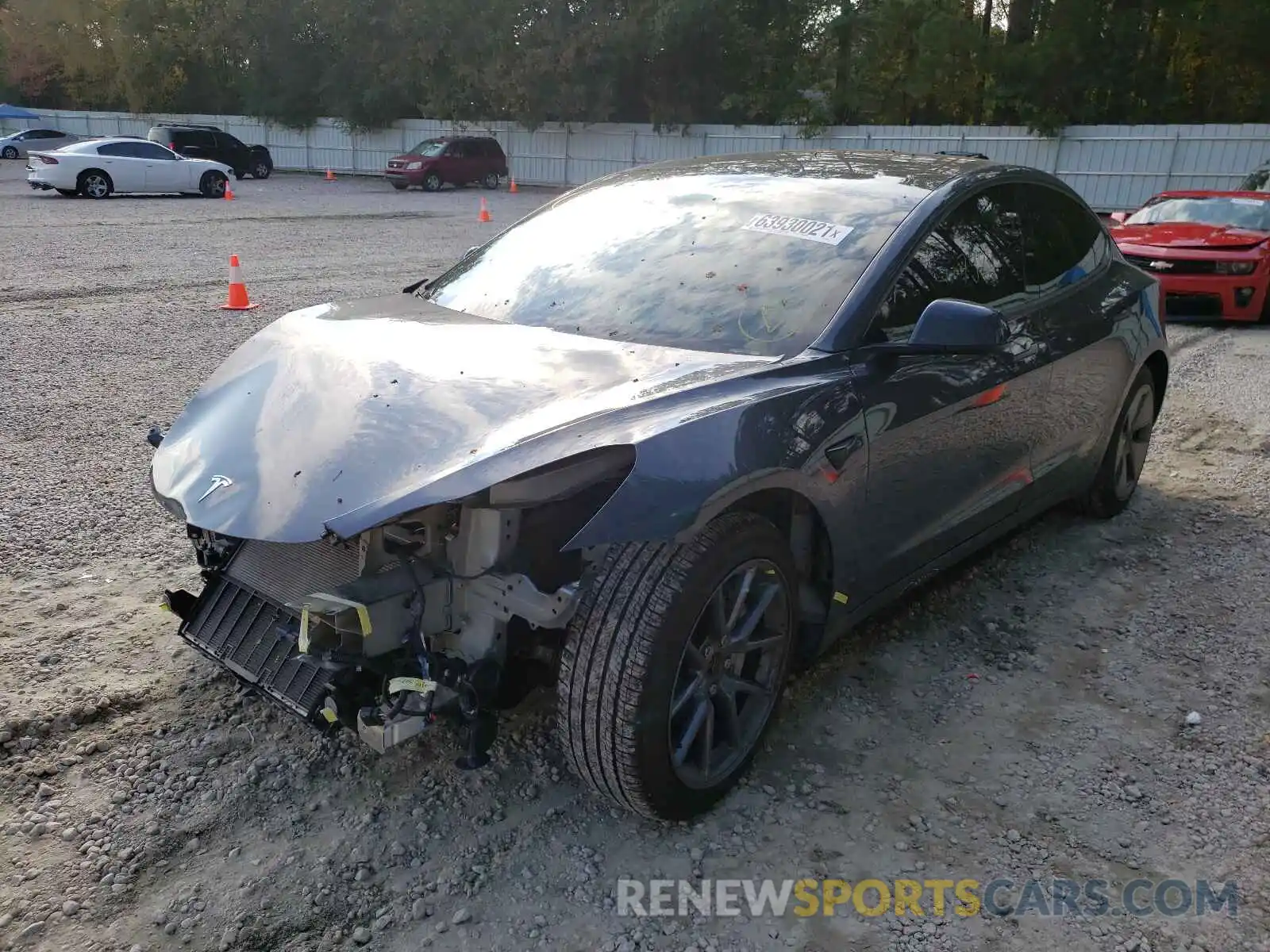 2 Photograph of a damaged car 5YJ3E1EB3MF869410 TESLA MODEL 3 2021