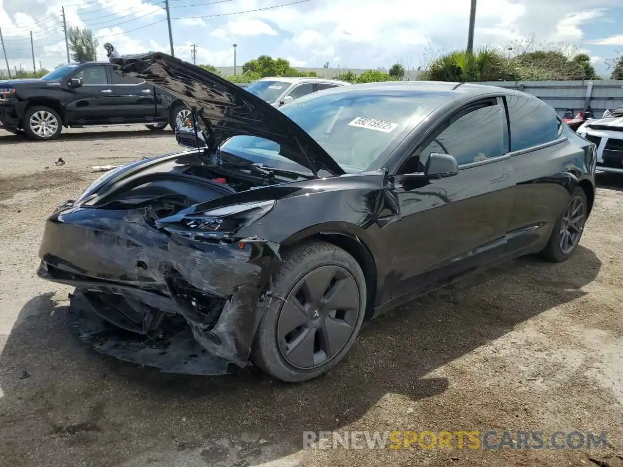 2 Photograph of a damaged car 5YJ3E1EB3MF918136 TESLA MODEL 3 2021