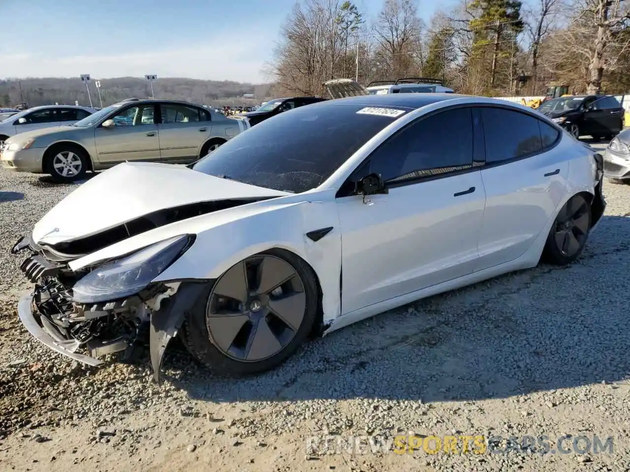 1 Photograph of a damaged car 5YJ3E1EB3MF925068 TESLA MODEL 3 2021