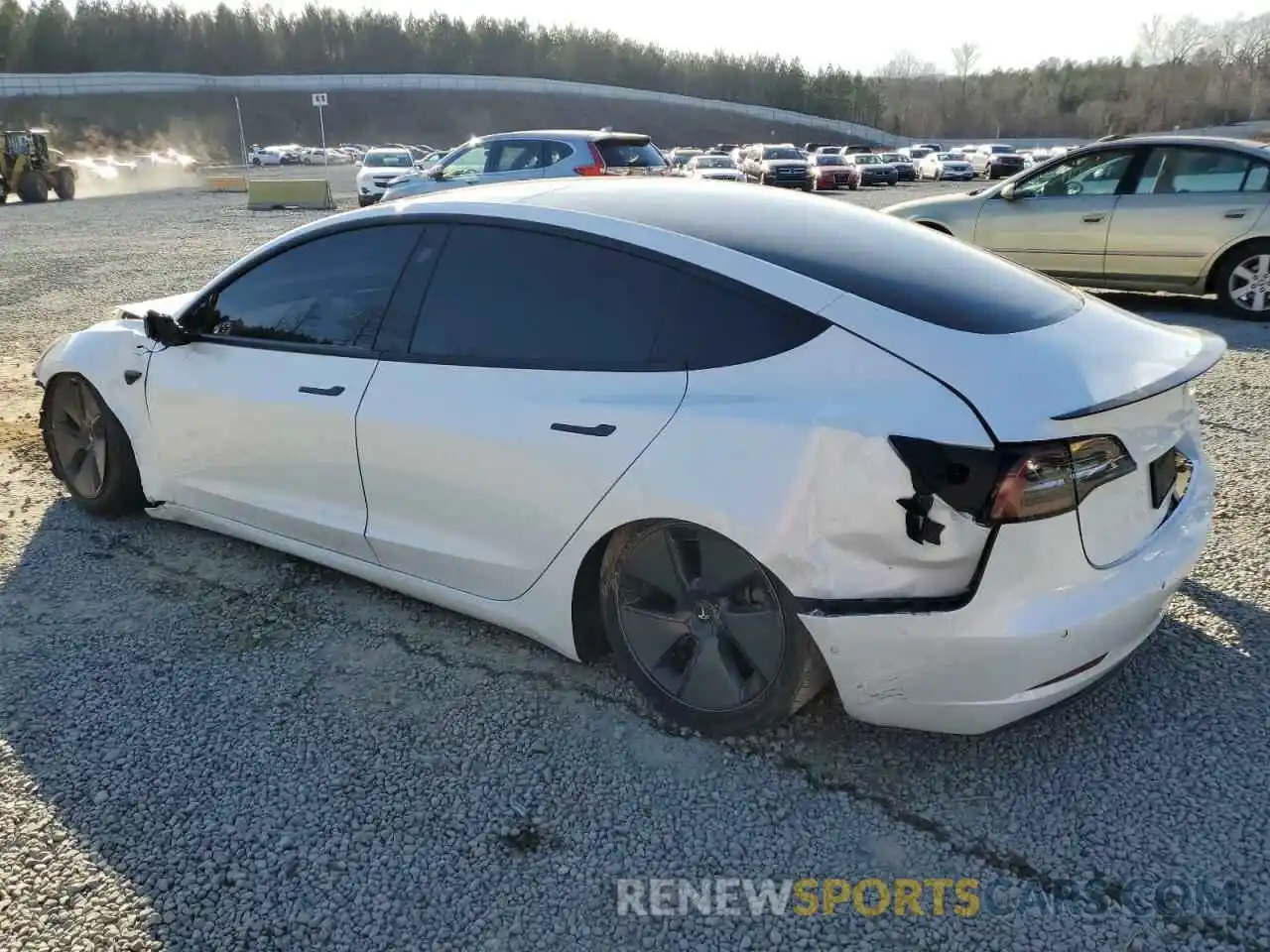 2 Photograph of a damaged car 5YJ3E1EB3MF925068 TESLA MODEL 3 2021