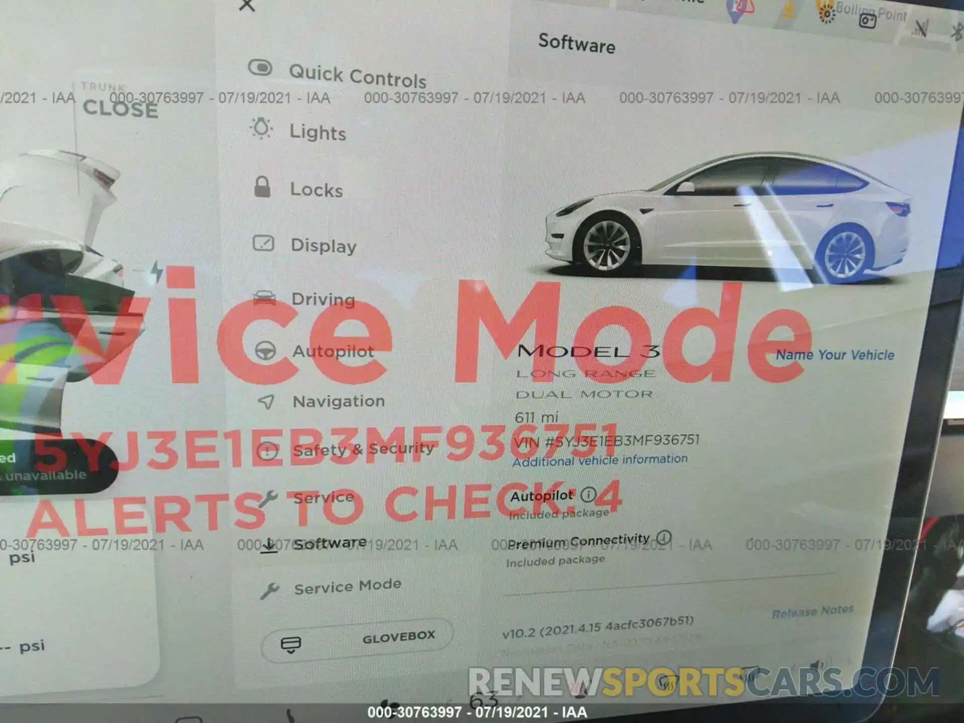 7 Фотография поврежденного автомобиля 5YJ3E1EB3MF936751 TESLA MODEL 3 2021