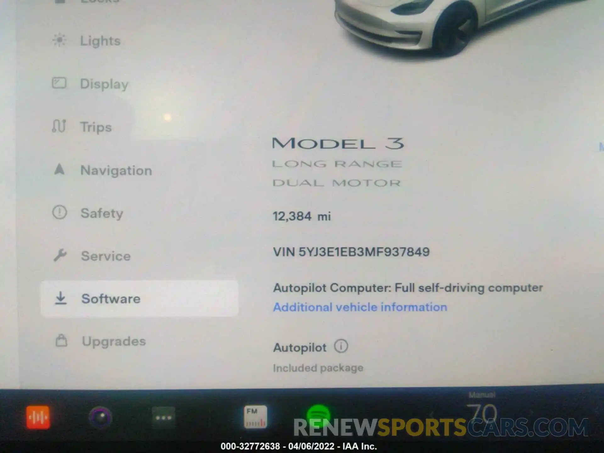 7 Фотография поврежденного автомобиля 5YJ3E1EB3MF937849 TESLA MODEL 3 2021