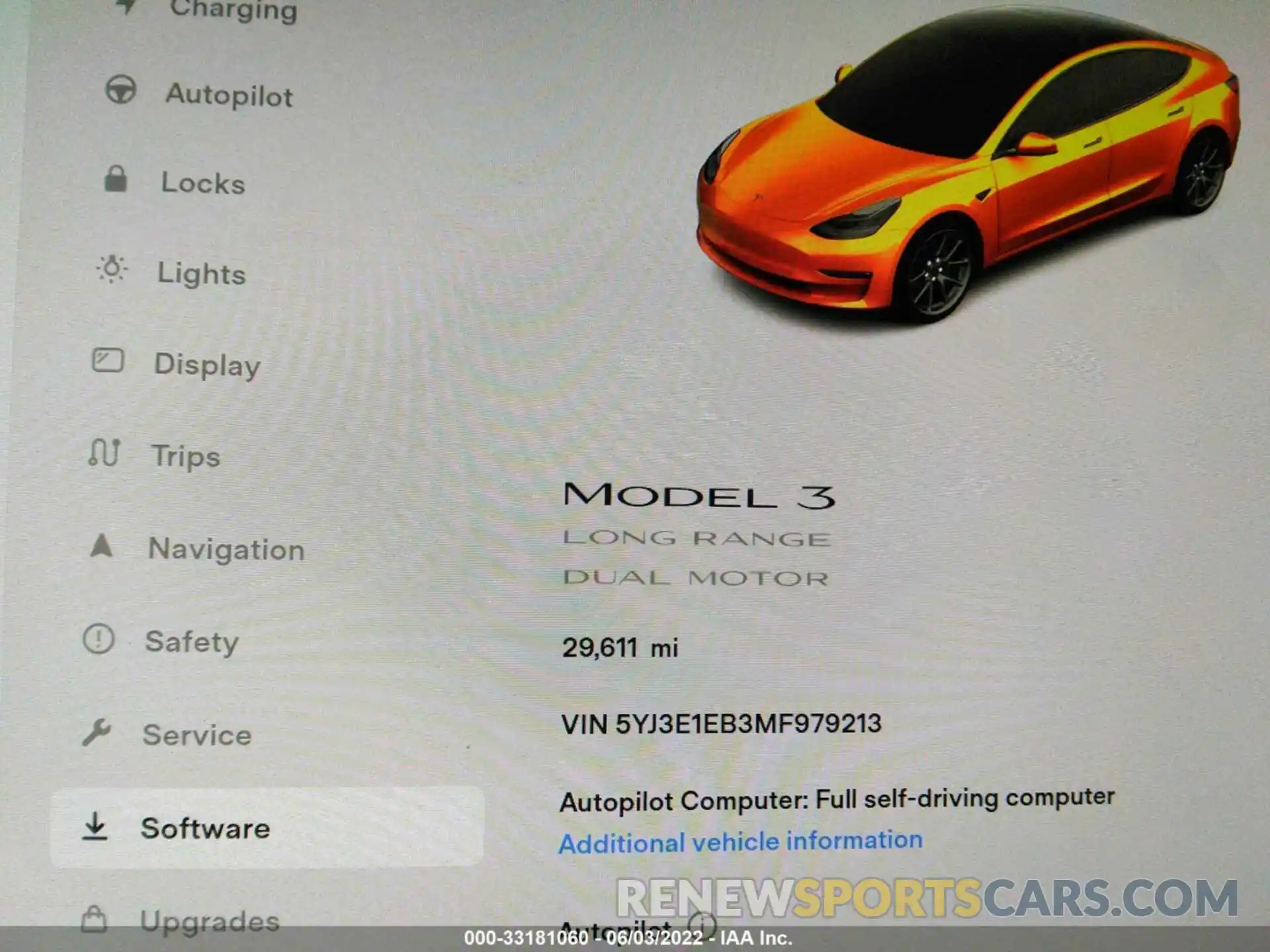 7 Фотография поврежденного автомобиля 5YJ3E1EB3MF979213 TESLA MODEL 3 2021