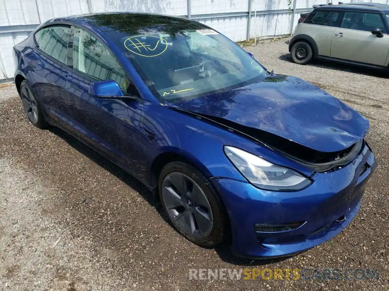 1 Photograph of a damaged car 5YJ3E1EB3MF979454 TESLA MODEL 3 2021