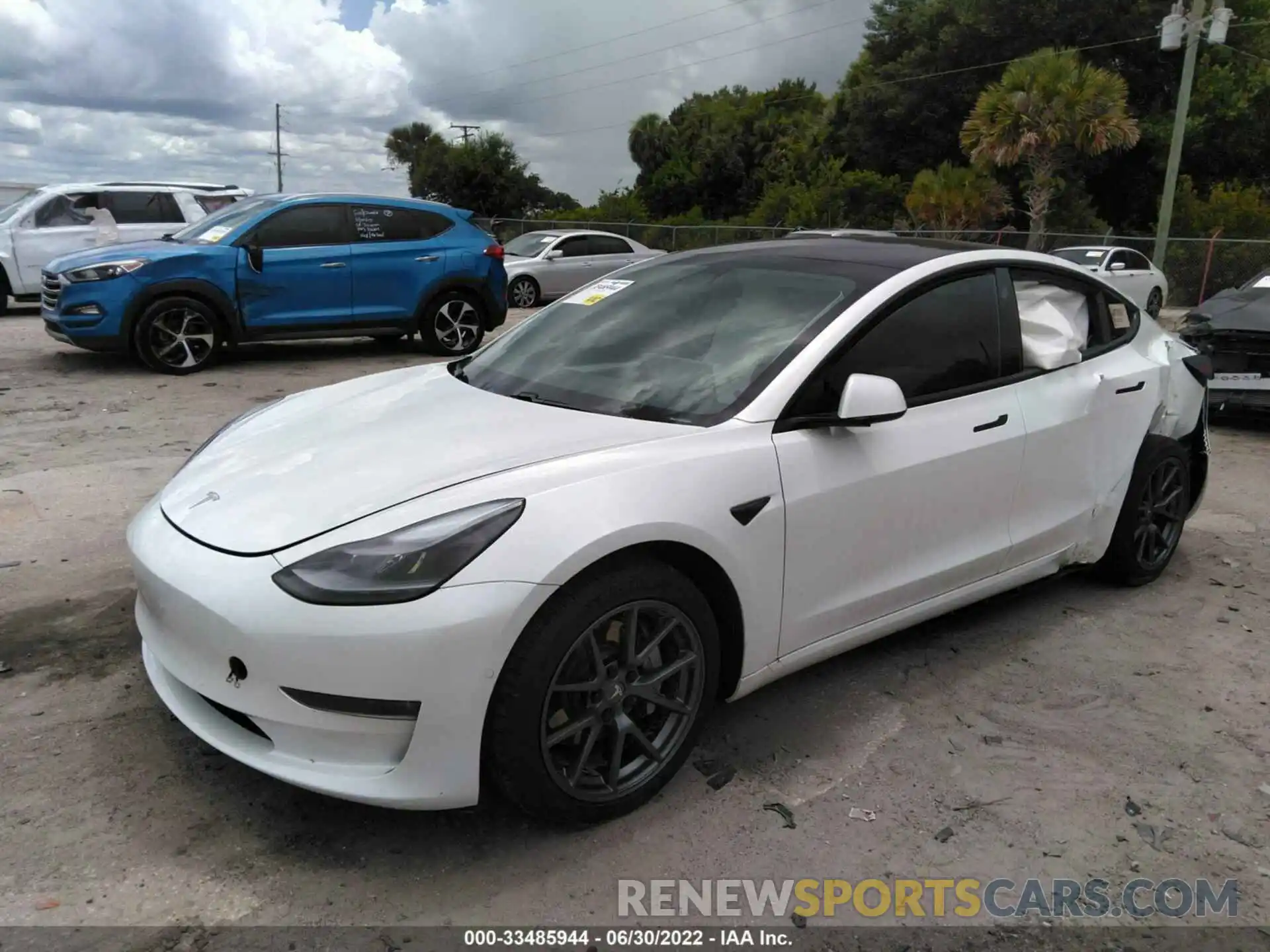 2 Photograph of a damaged car 5YJ3E1EB3MF980619 TESLA MODEL 3 2021