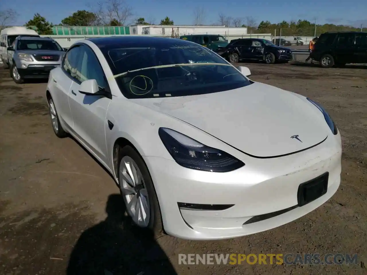 1 Photograph of a damaged car 5YJ3E1EB4MF030141 TESLA MODEL 3 2021