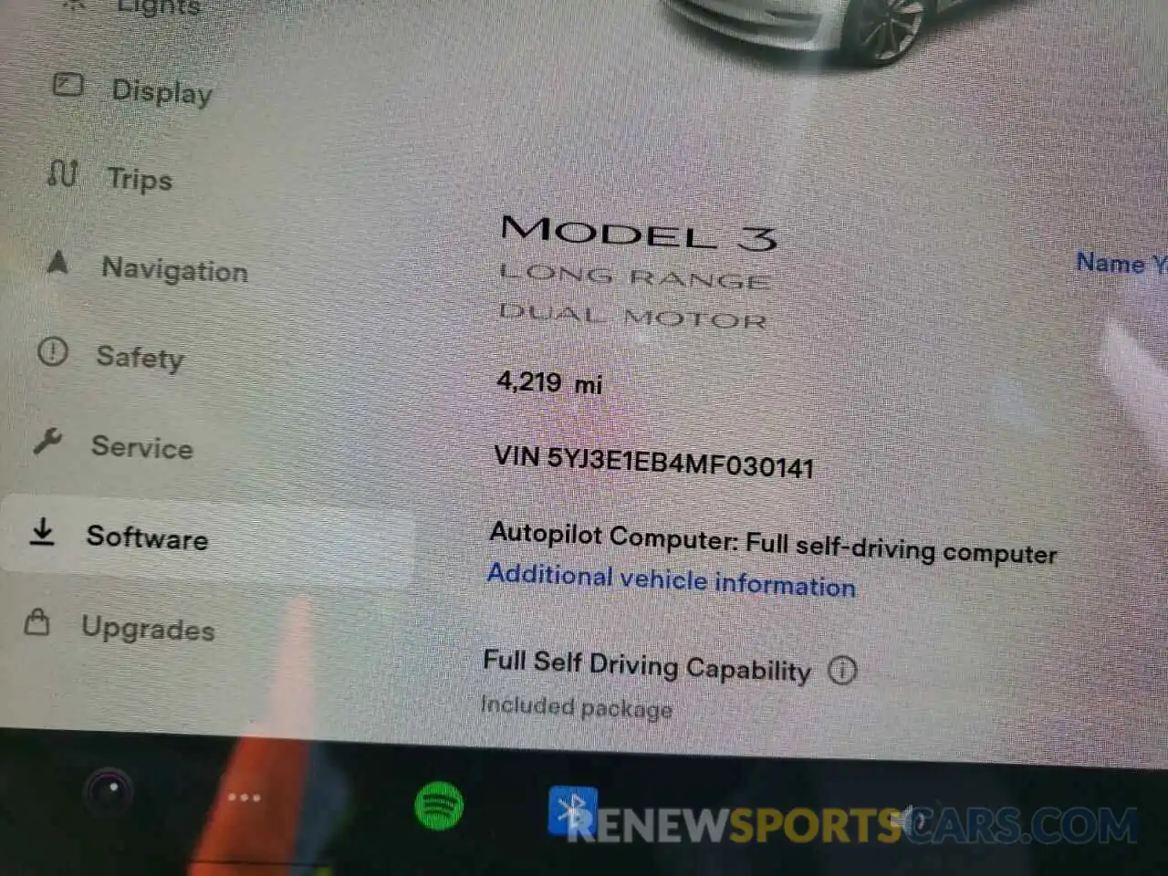 8 Фотография поврежденного автомобиля 5YJ3E1EB4MF030141 TESLA MODEL 3 2021