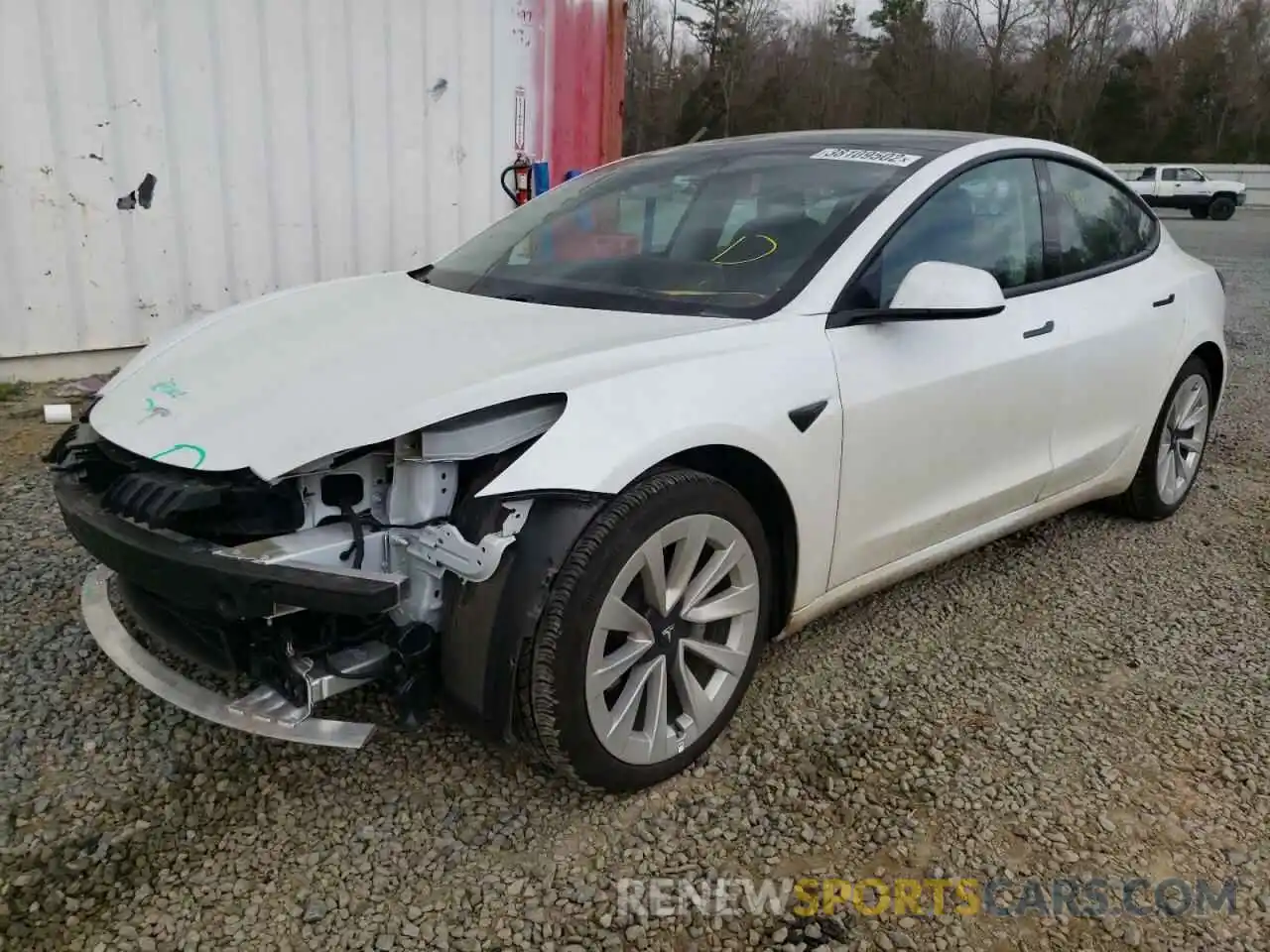 2 Photograph of a damaged car 5YJ3E1EB4MF036943 TESLA MODEL 3 2021